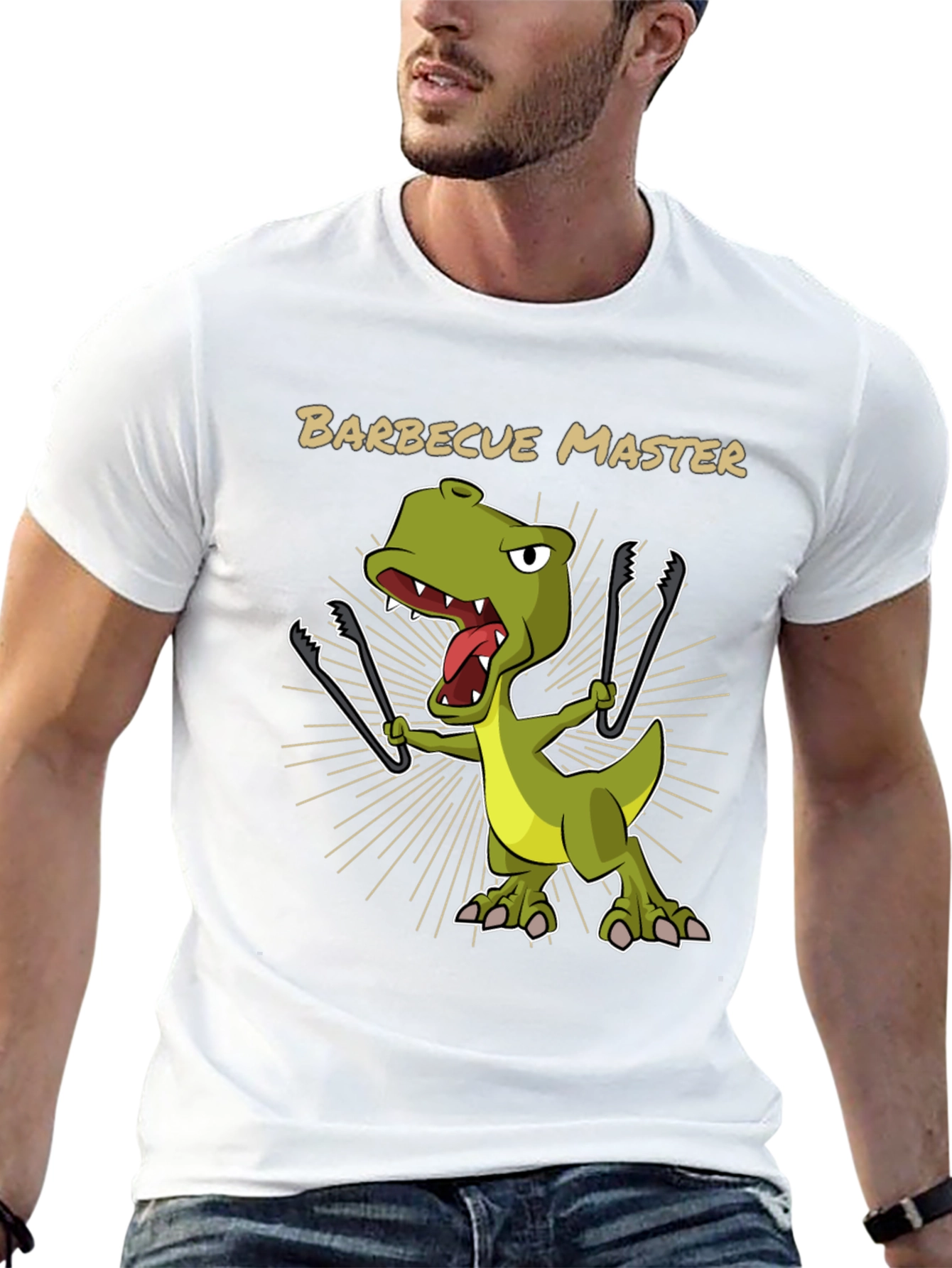 Black BBQ Master T-Rex Graphic Tee view 13