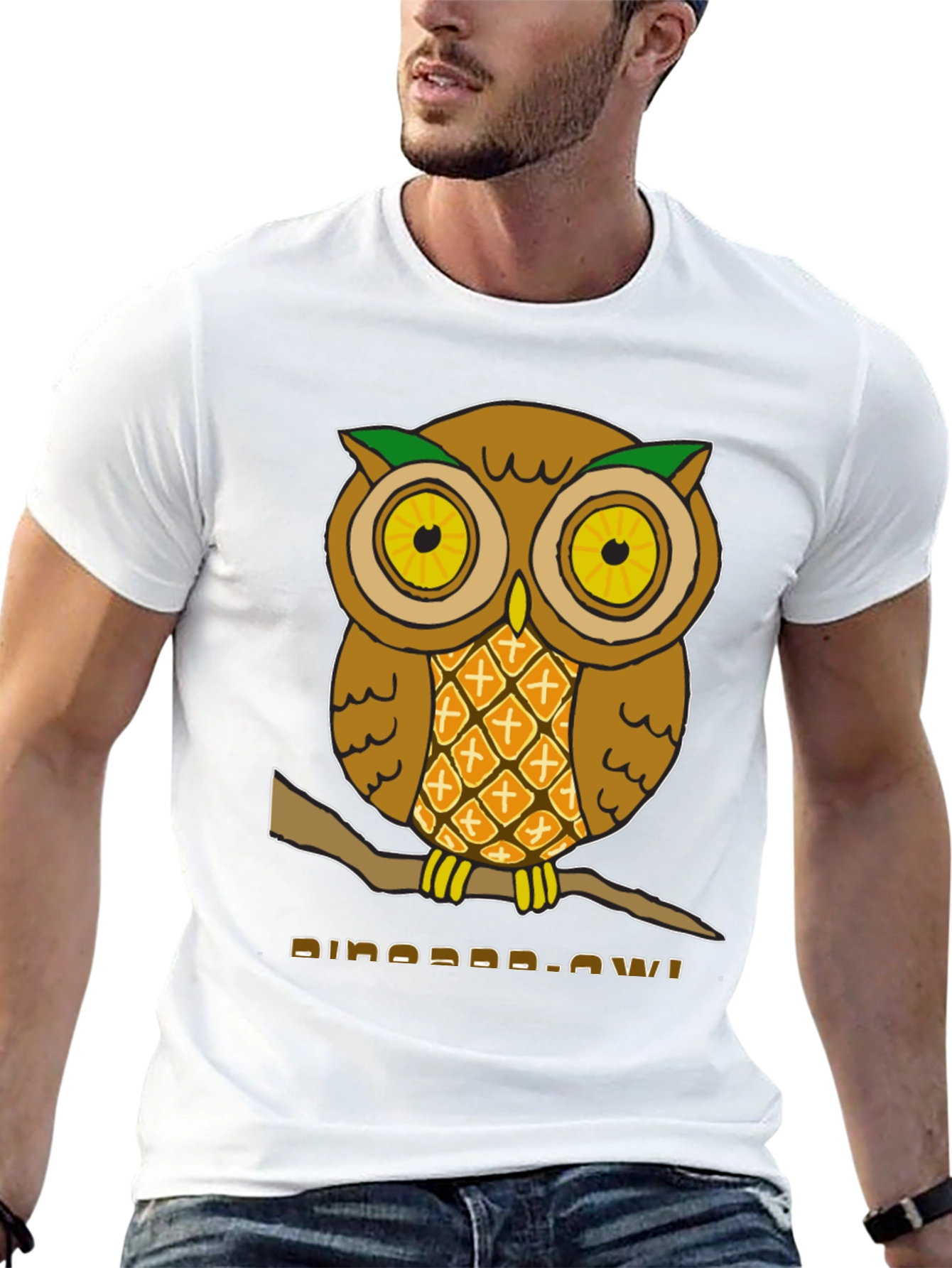 Black Pineapple Owl Graphic T-Shirt - Unique Design! view 13