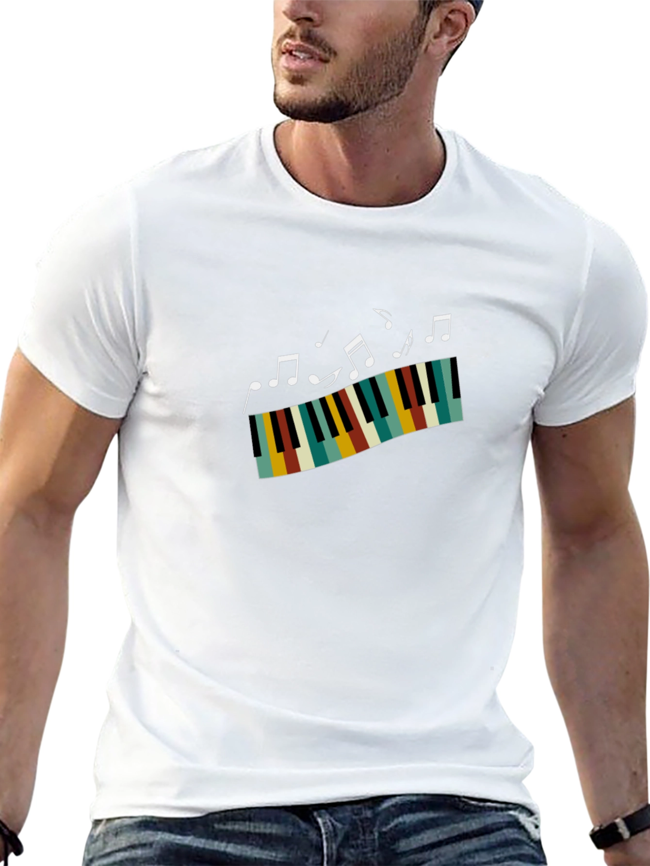 Black Musical Keys Graphic T-Shirt view 13