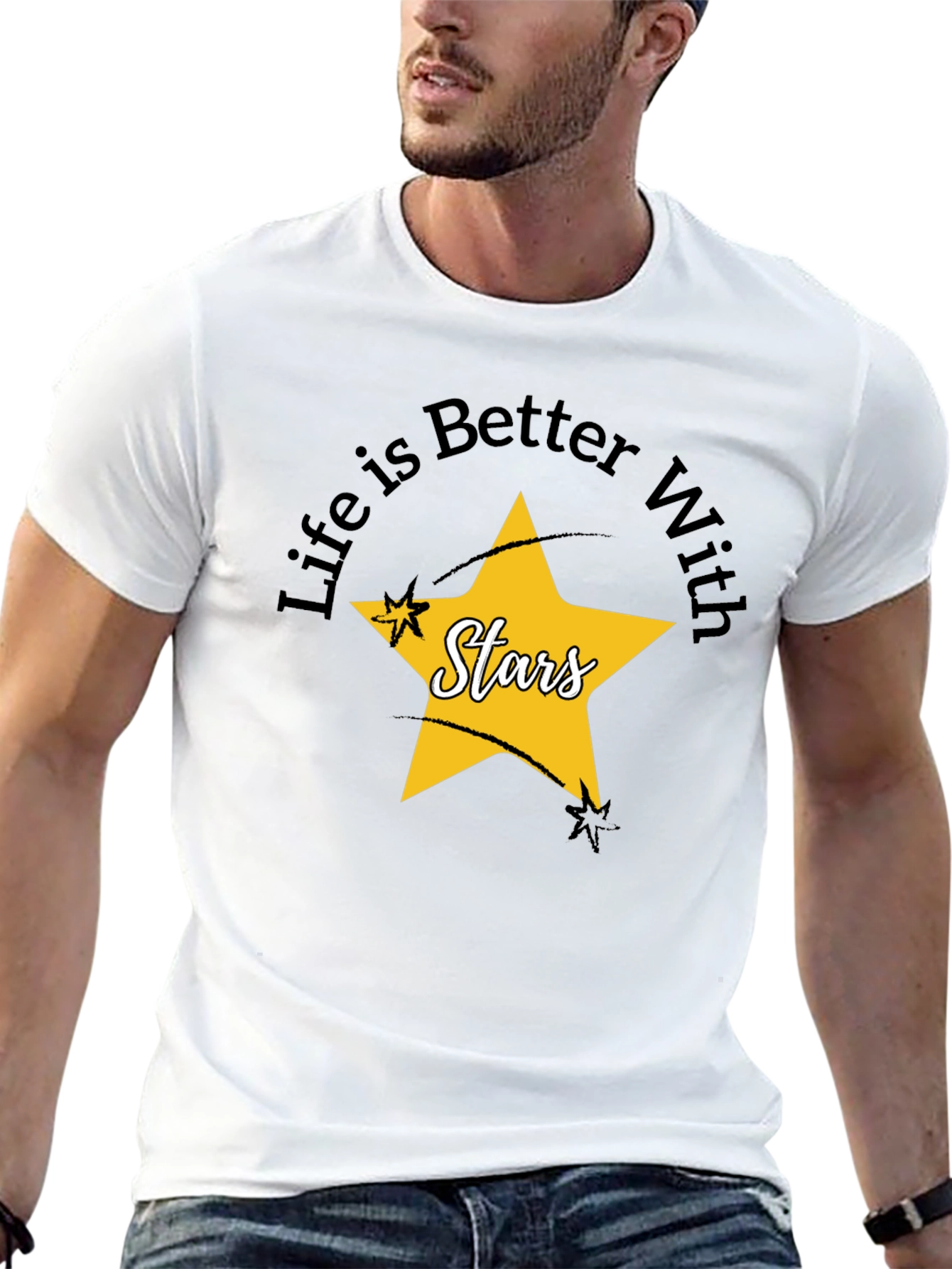 Black Life is Better With Stars Graphic Tee view 13
