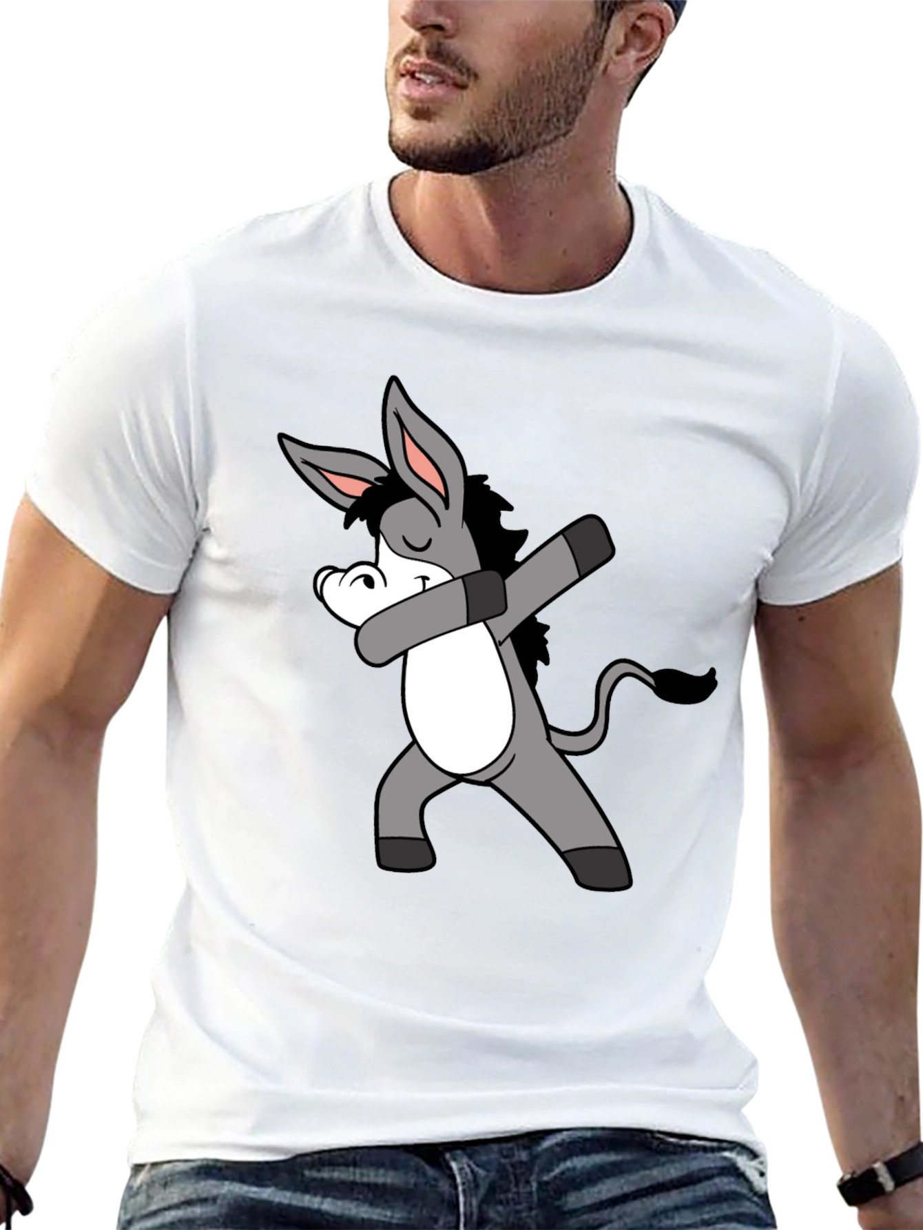 Black Dabbing Donkey Graphic Tee - Fun & Unique! view 13