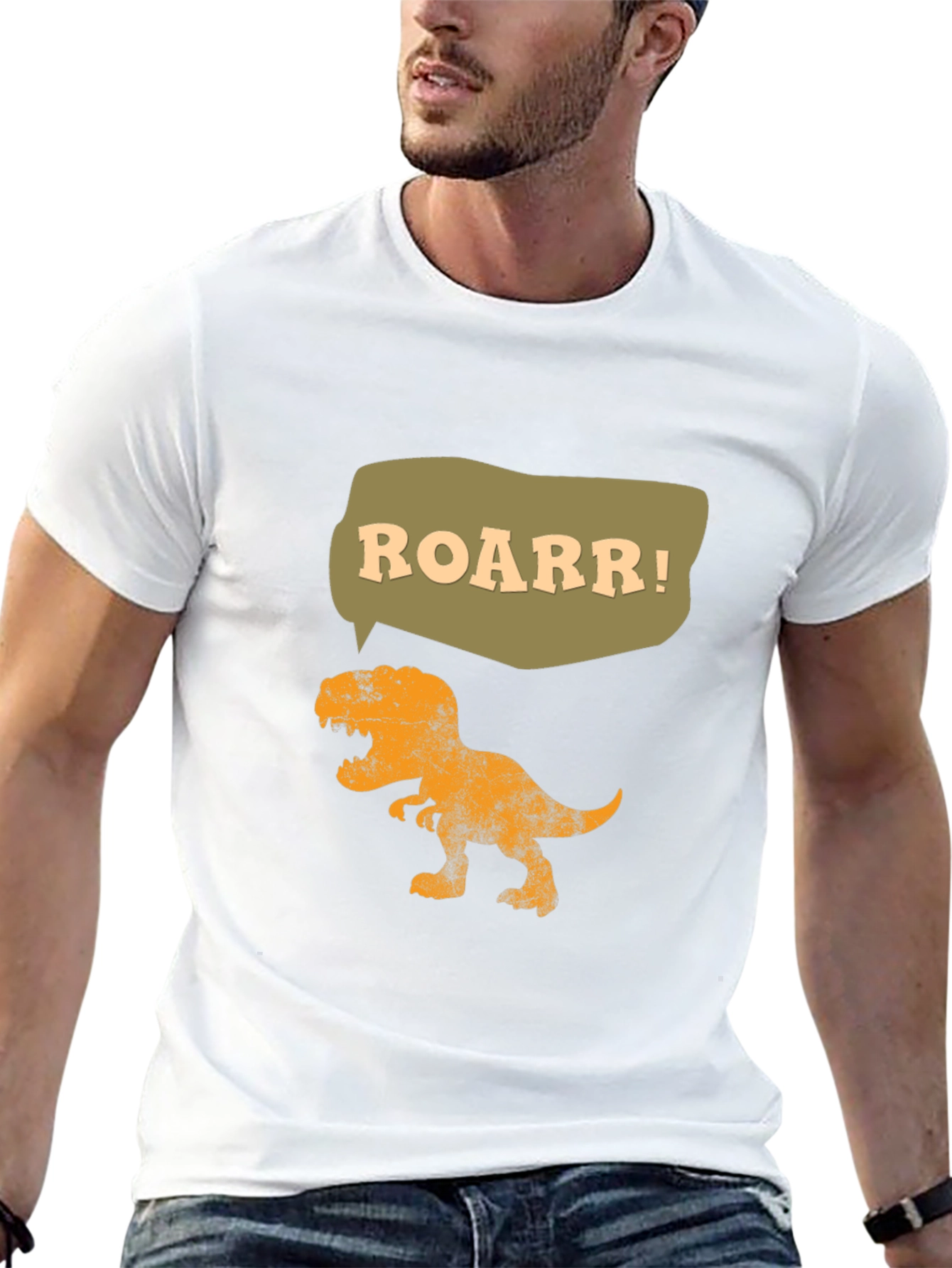 Black Roarr! Dinosaur Graphic Tee - Black Cotton T-Shirt view 13