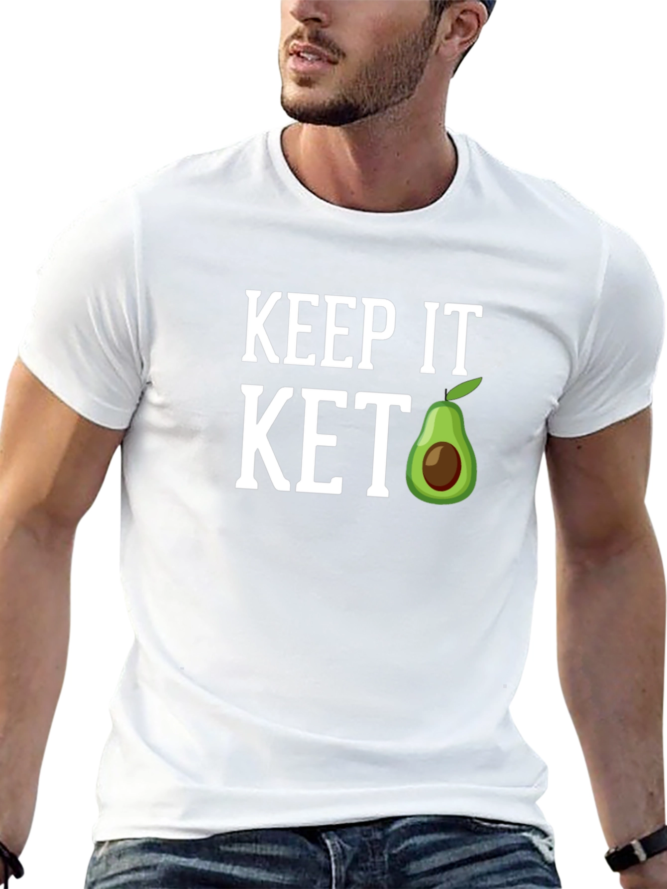 Black Keep It Keto T-Shirt, Avocado Graphic Tee view 13