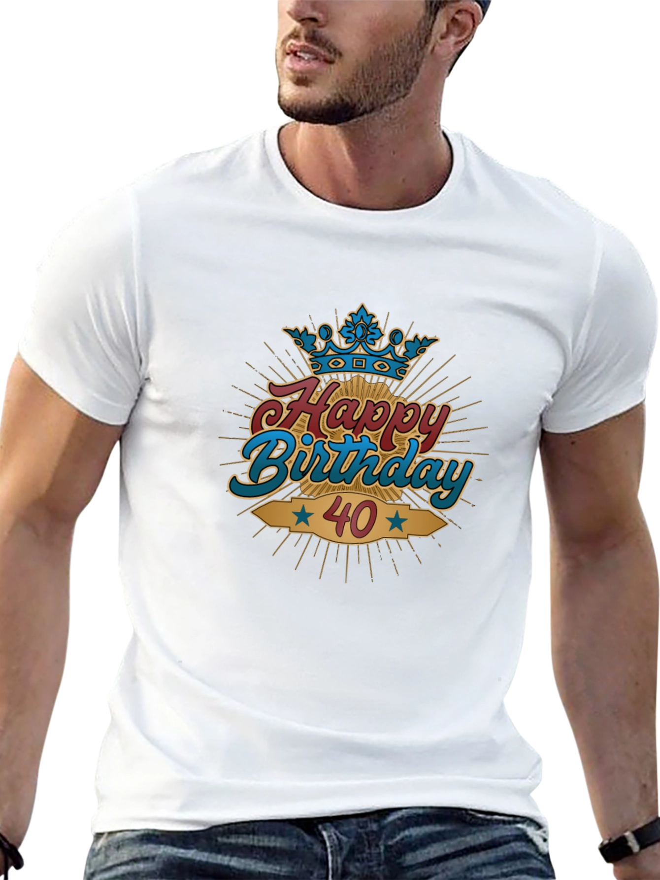 Black Happy 40th Birthday T-Shirt view 13