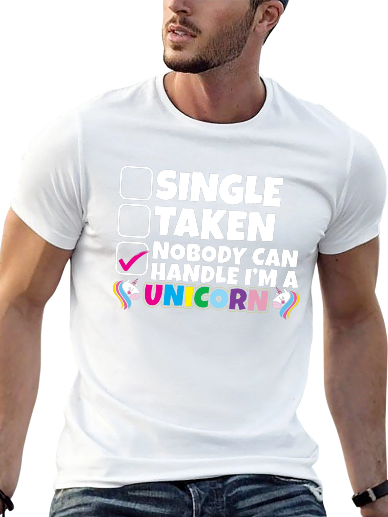 Black Unicorn T-Shirt - Single Taken Funny Graphic Tee view 13