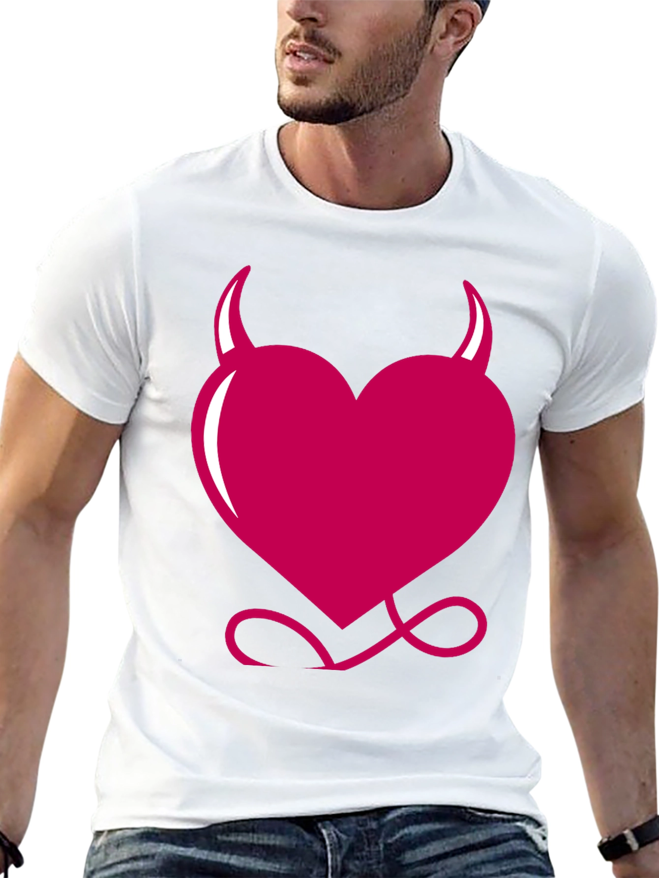 Black Devil Heart Graphic Tee - Black view 13