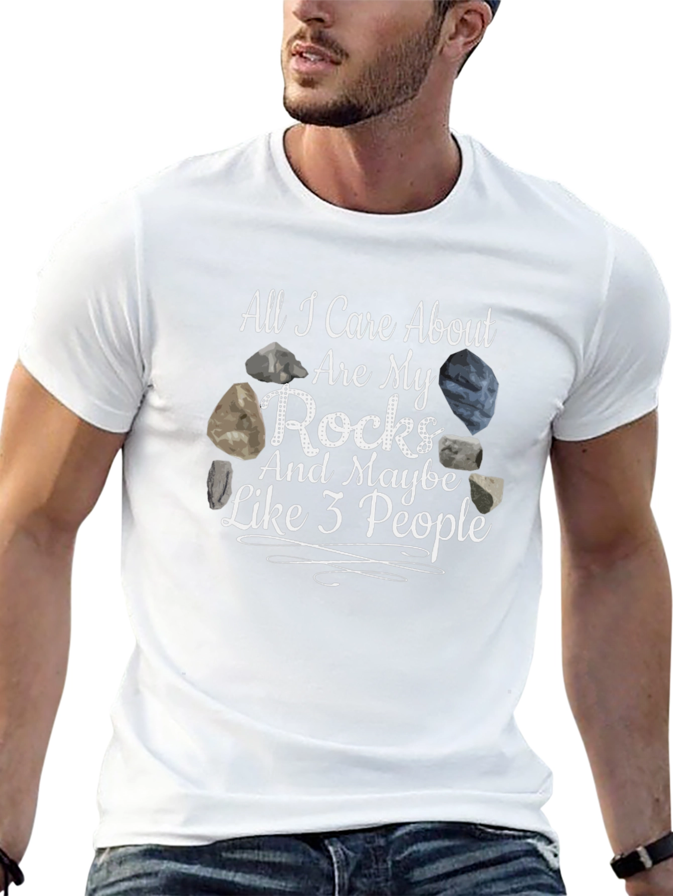 Black Rock Lover T-Shirt - All I Care About Are My Rocks view 13