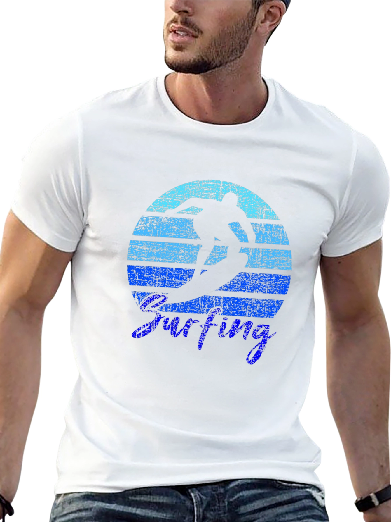 Black Surfing Sunset Graphic Tee - Cool Coastal Vibes view 13