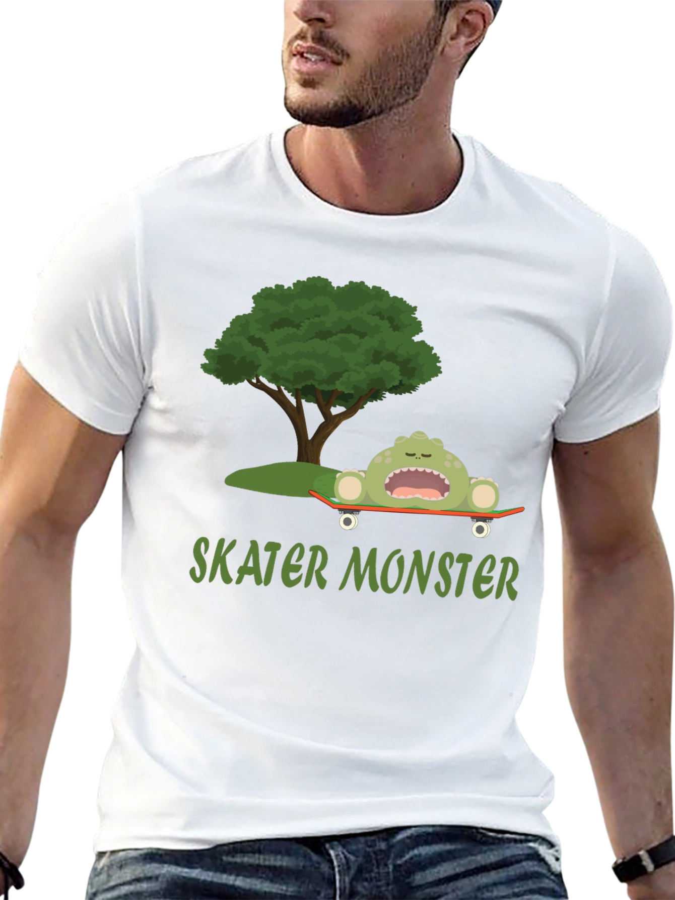 Black Skater Monster Graphic T-Shirt - Fun and Unique Design view 13