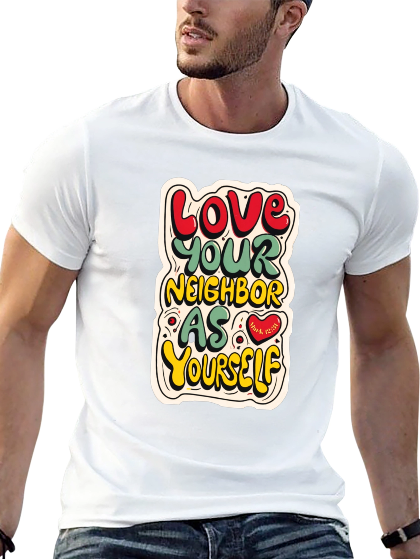 Black Love Your Neighbor T-Shirt view 13