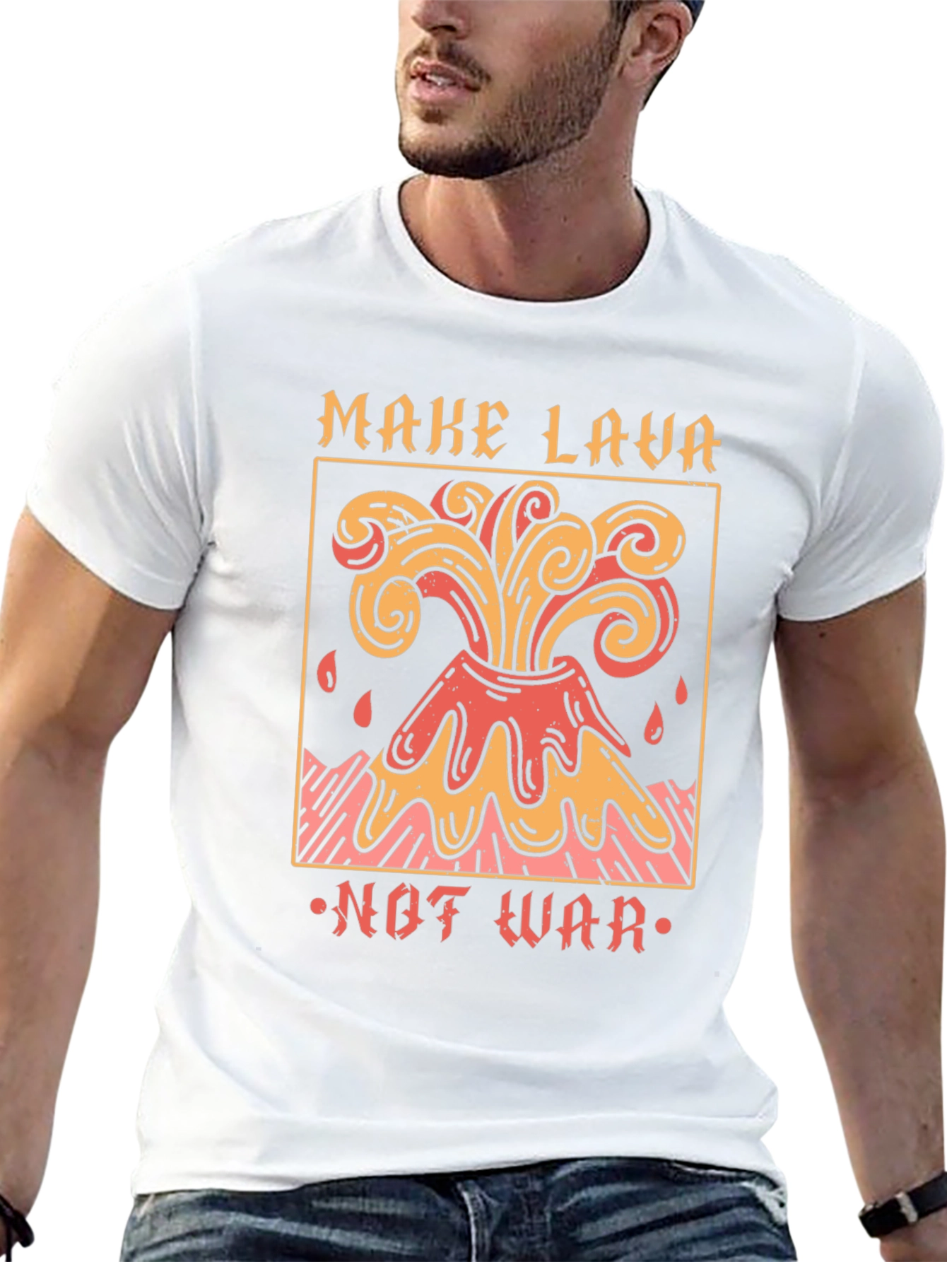 Black Make Lava Not War Graphic T-Shirt view 13