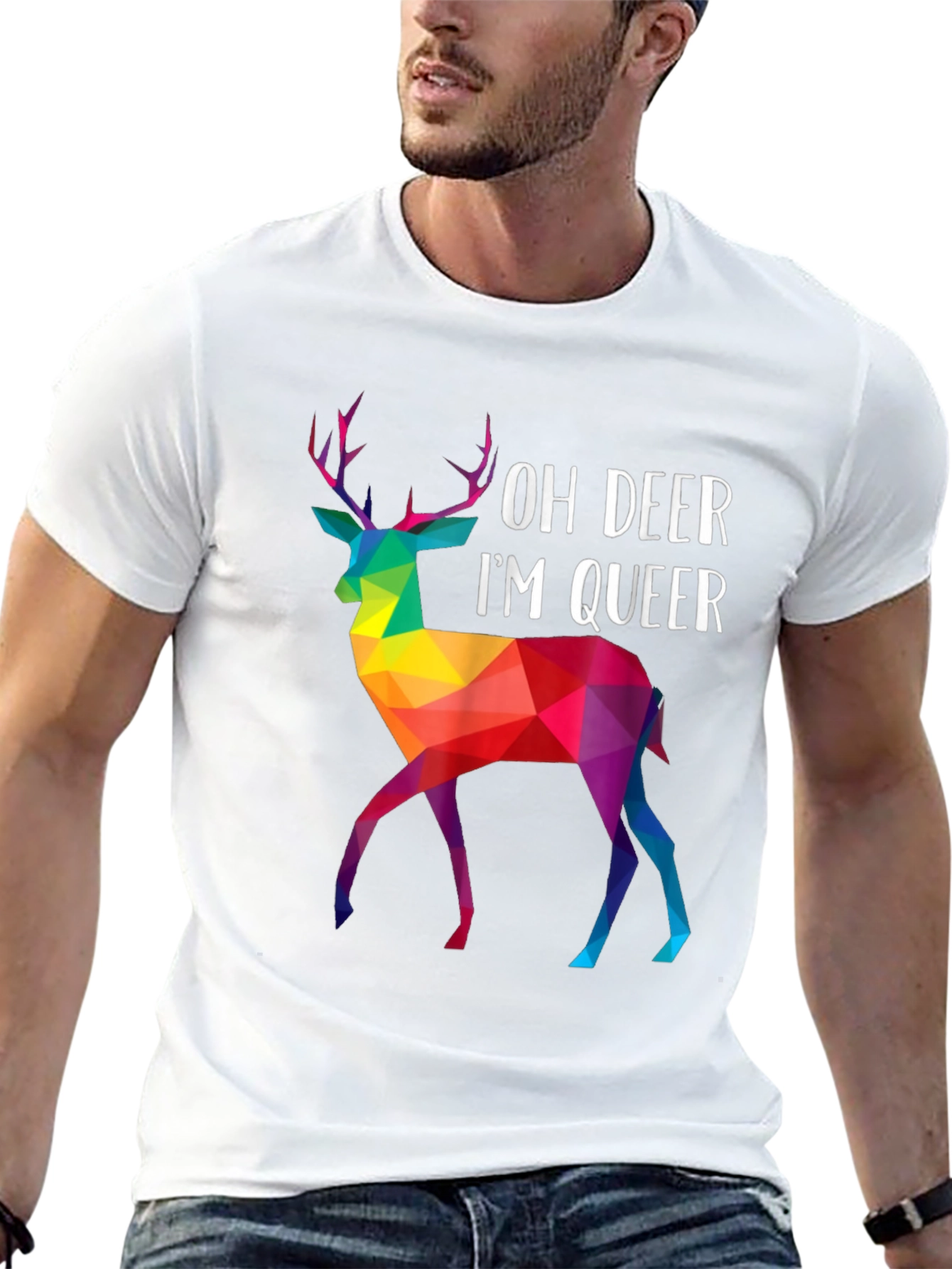 Black Oh Deer I'm Queer Pride T-Shirt view 13