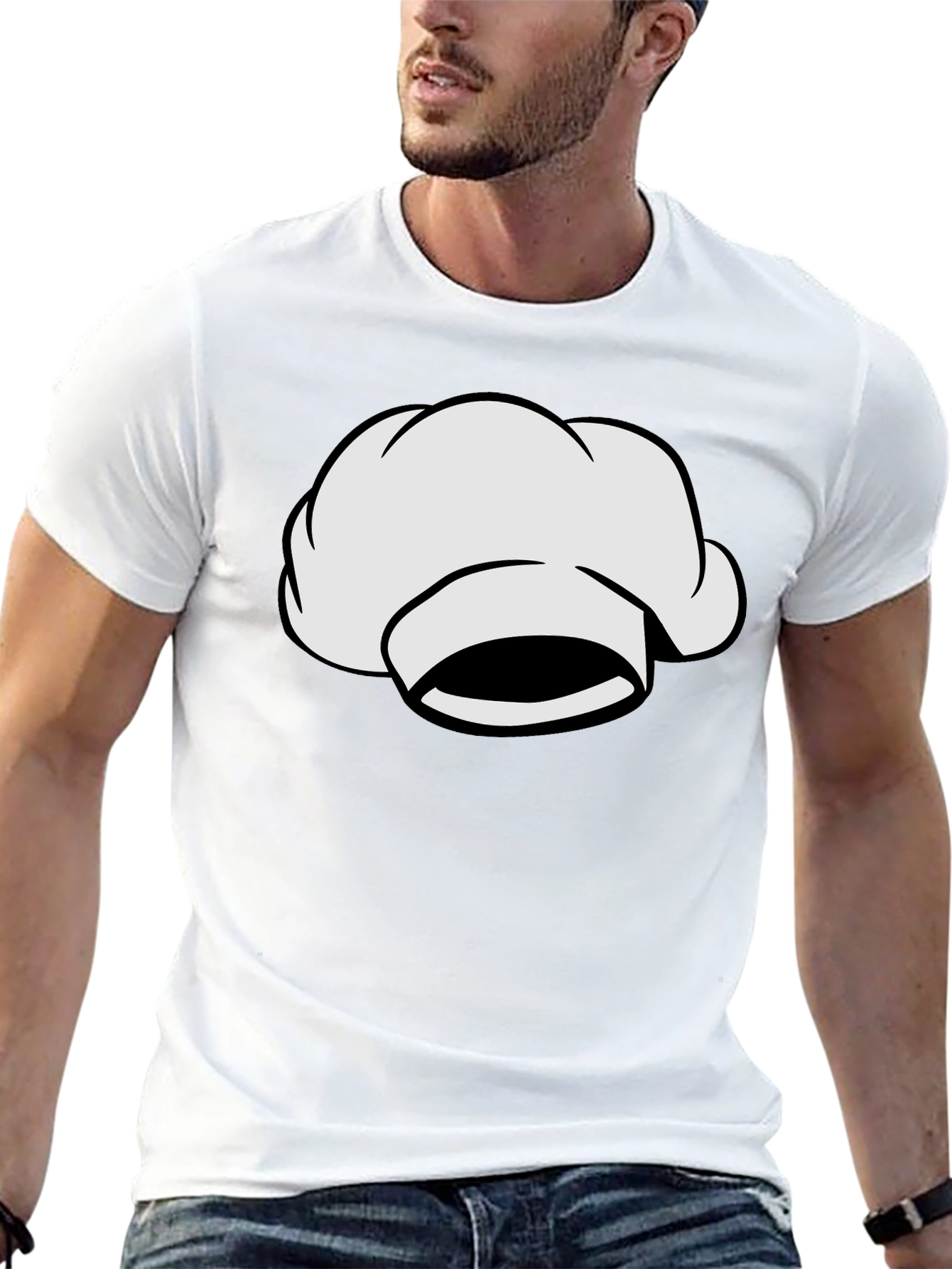 Black Chef Hat Graphic Tee - Black Cotton T-Shirt view 13