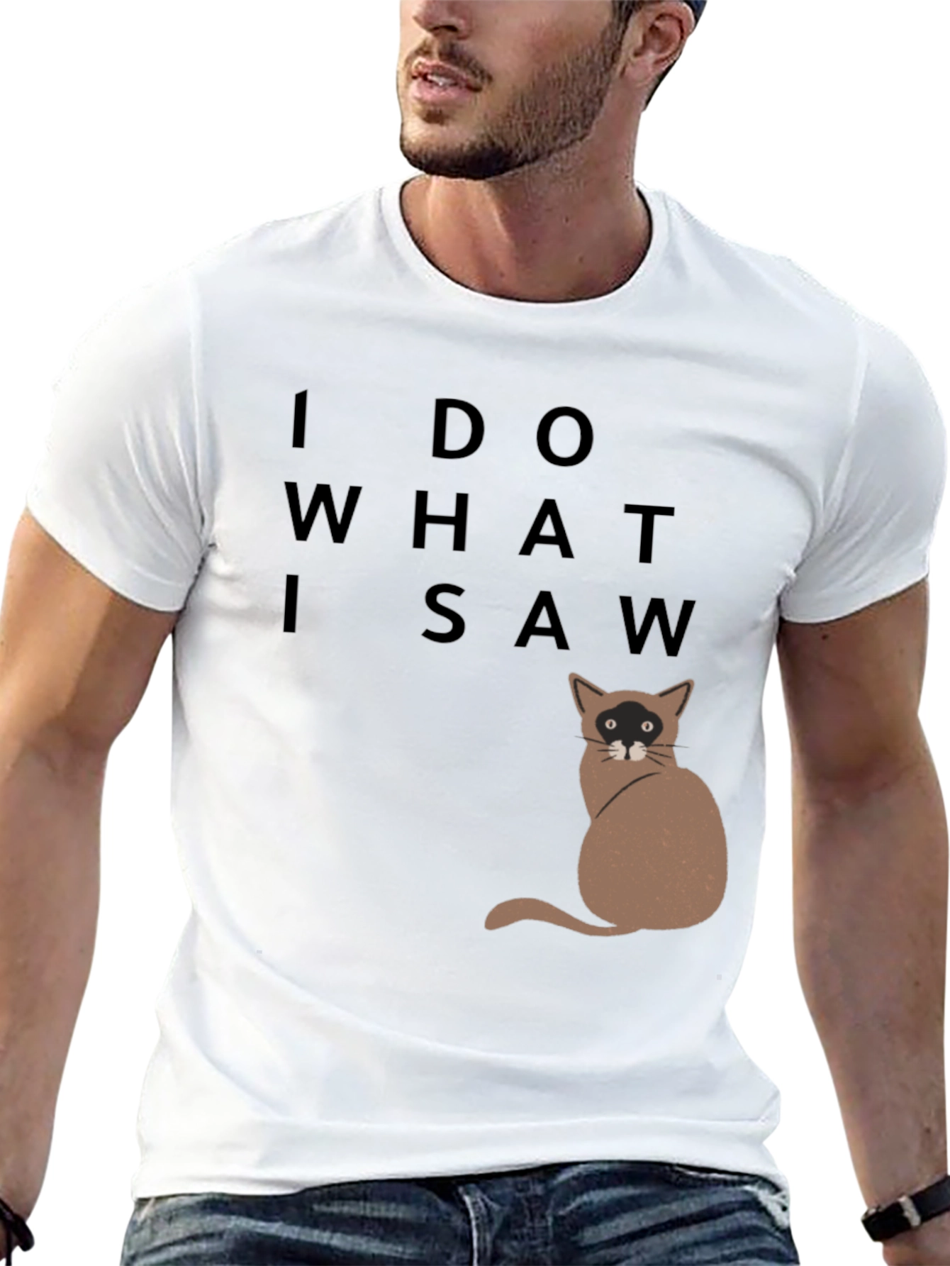 Black I Do What I Saw Cat T-Shirt view 13
