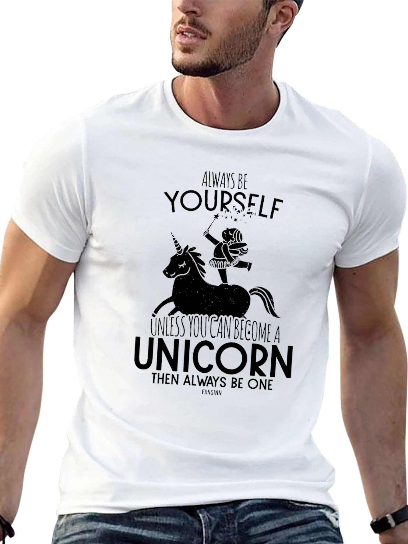 Black Unicorn Graphic Black T-Shirt view 13