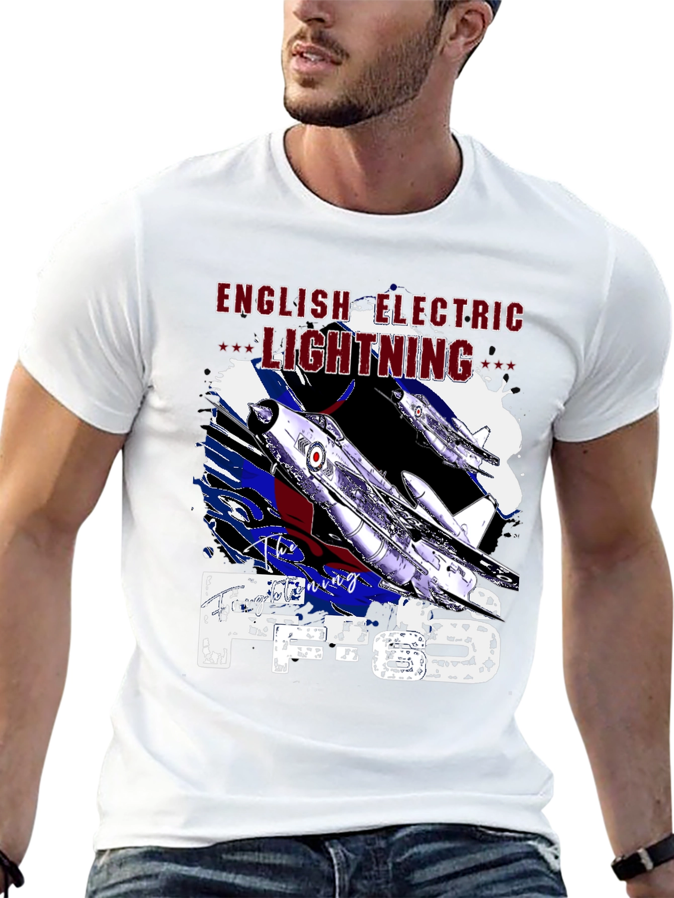 Black English Electric Lightning F.6 T-Shirt view 13