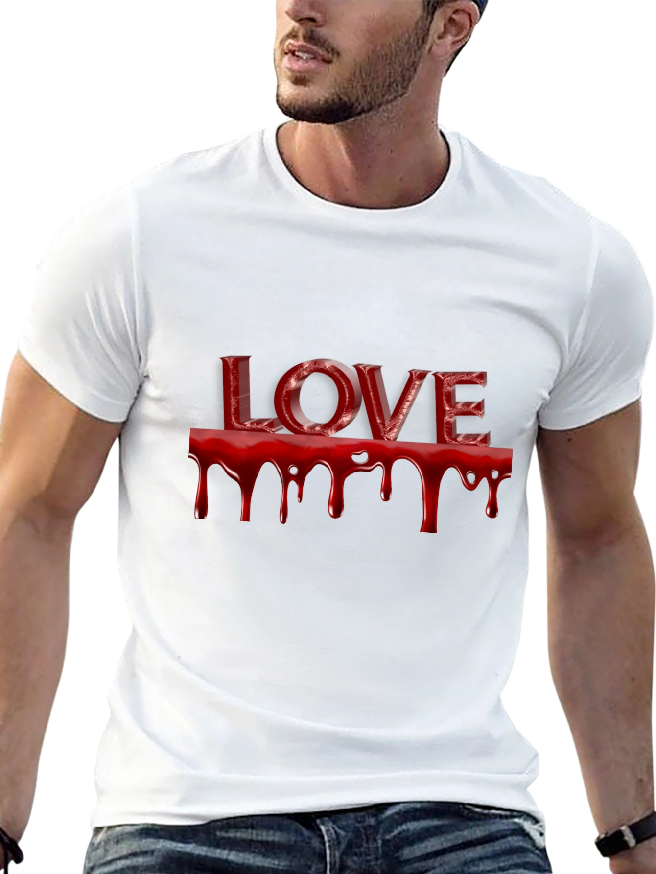 Black Bloody Love T-Shirt - Dark Valentine's Tee view 13