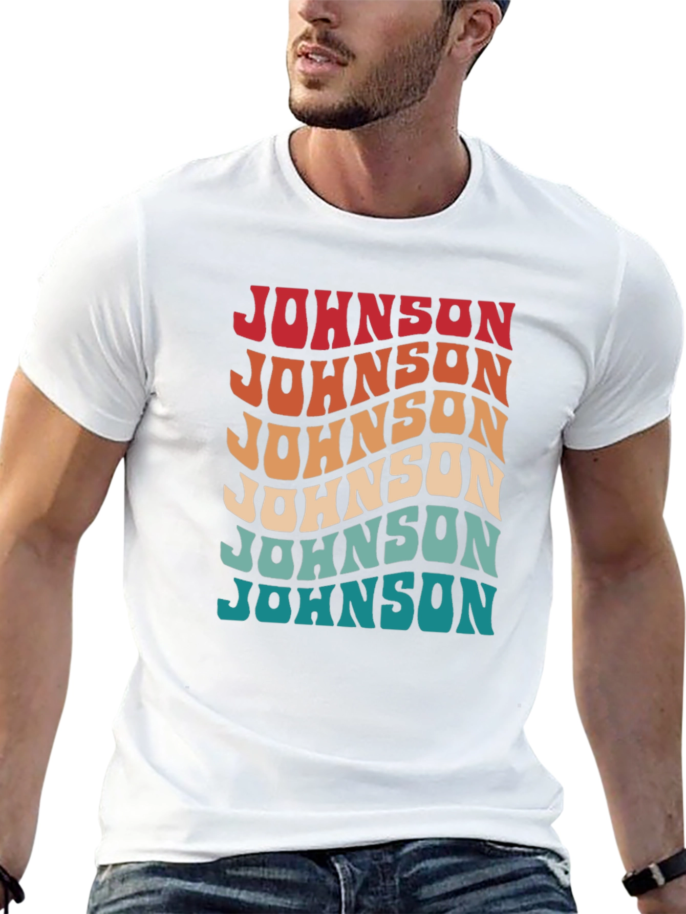 Black Retro "Johnson" Graphic Tee view 13