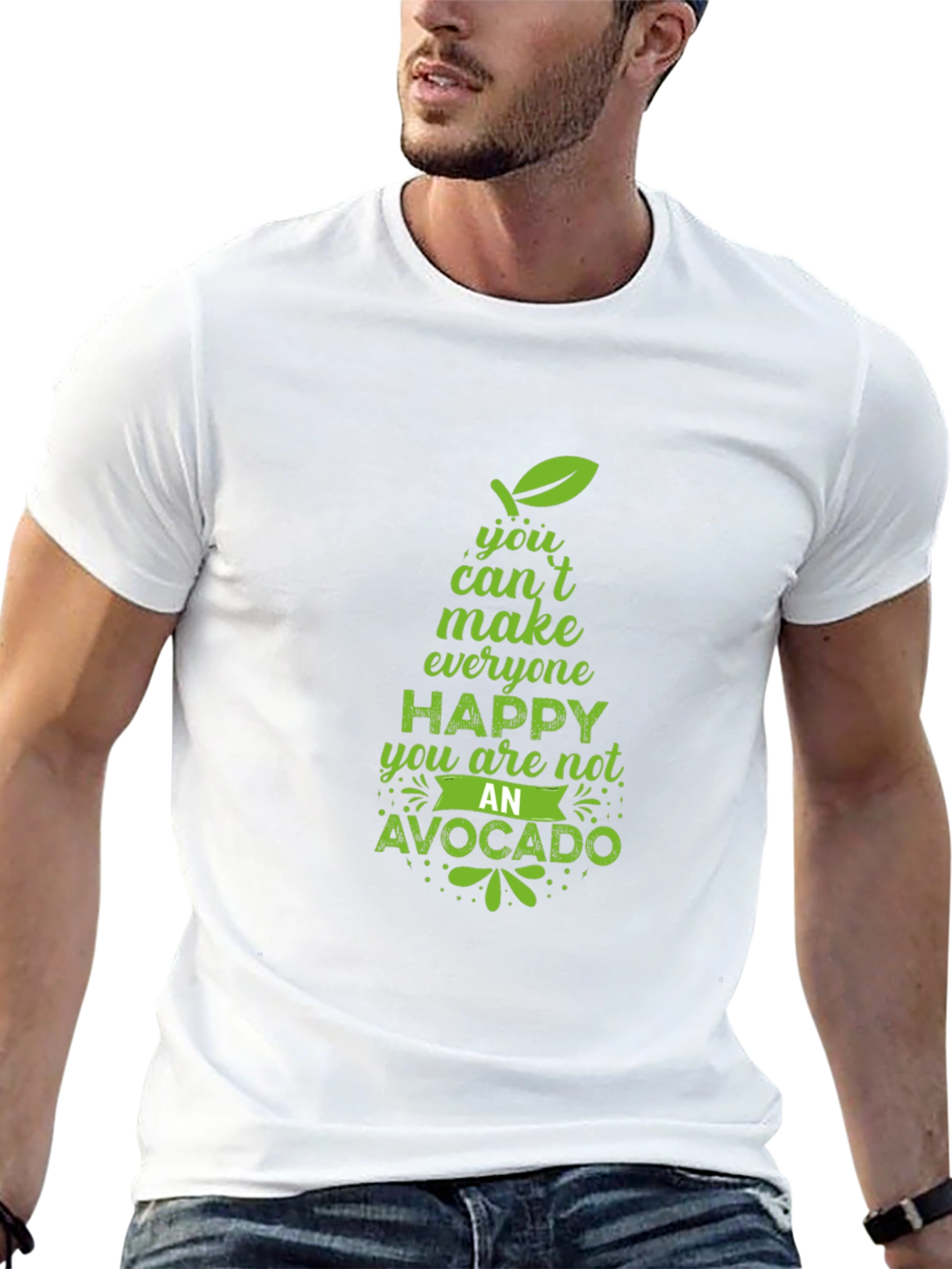 Black Avocado Happy T-Shirt - Funny Graphic Tee view 13