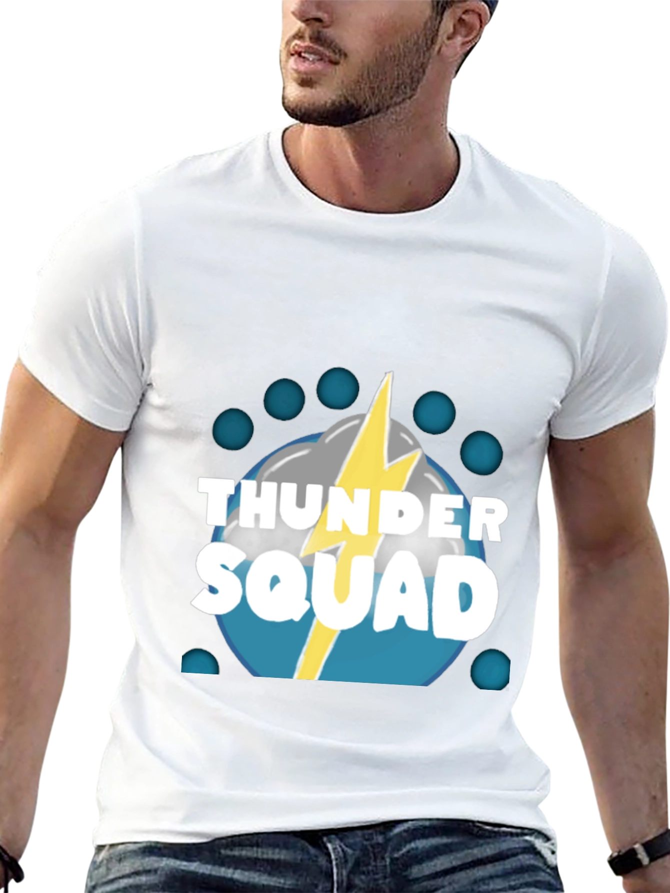 Black Thunder Squad Graphic Tee - Black Crew Neck T-Shirt view 13