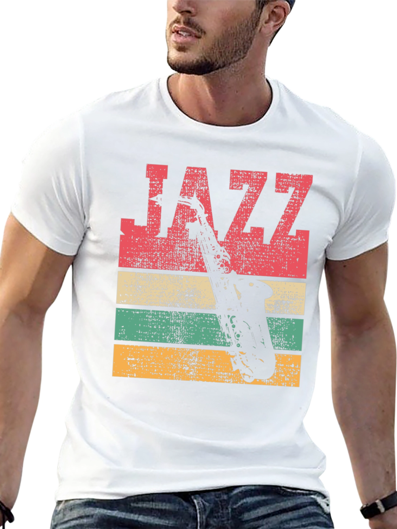 Black Vintage Jazz Saxophone T-Shirt view 13