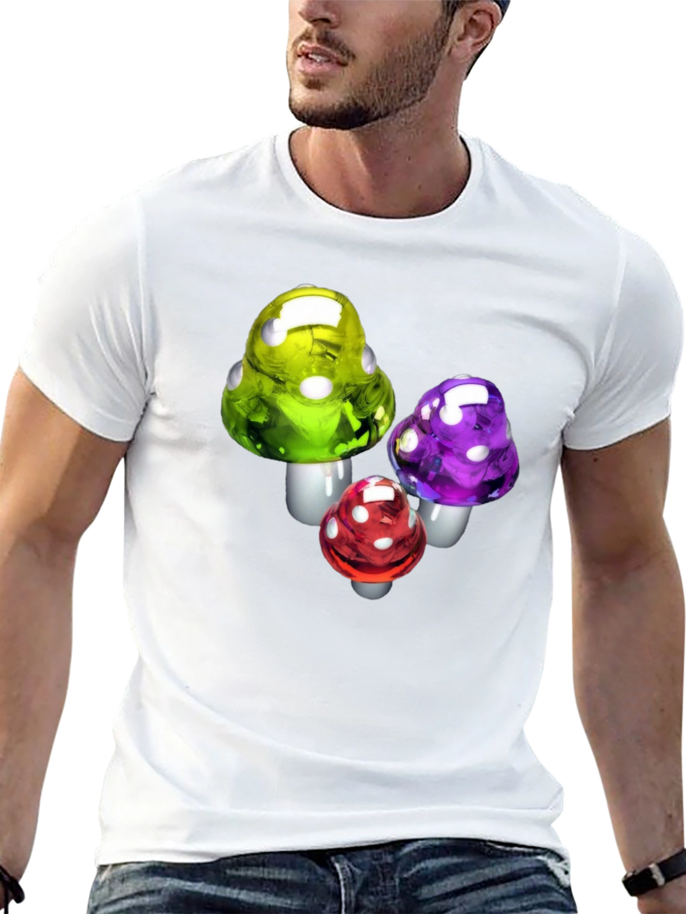 Black Mushroom T-Shirt - Funky Fungi Design view 13