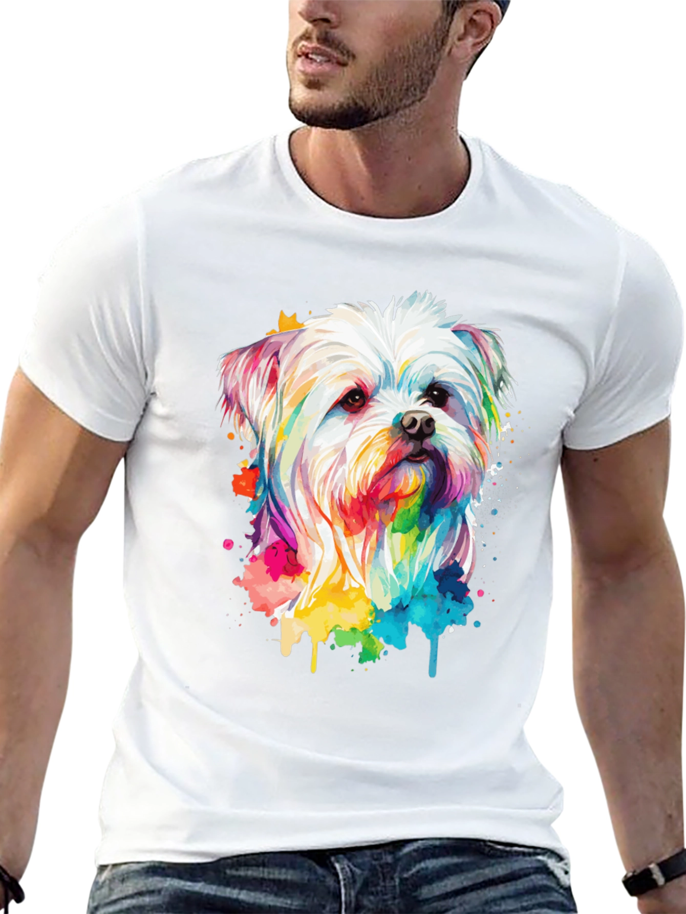 Black Rainbow Dog T-Shirt view 13