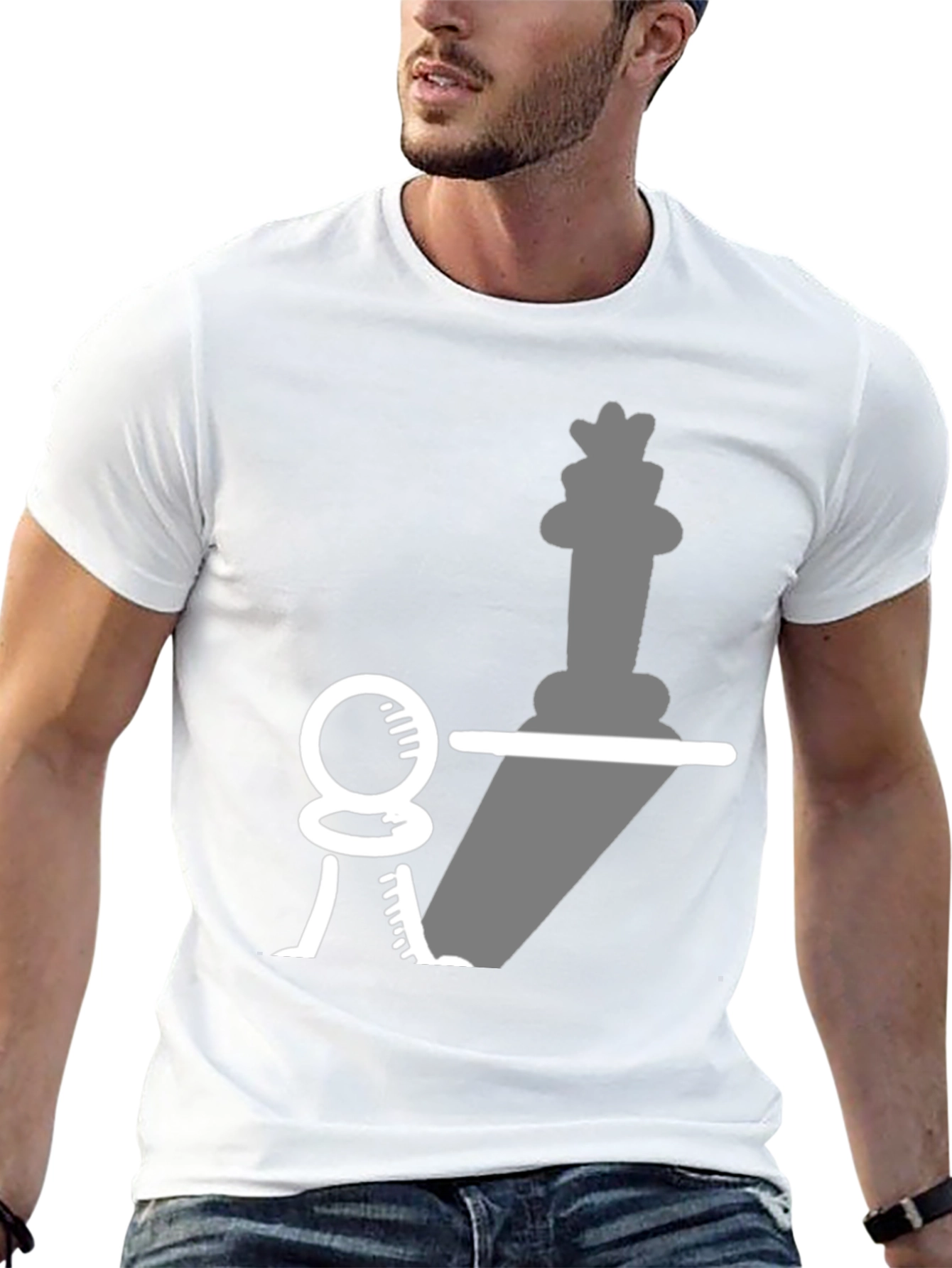 Black Chess Piece Shadow T-Shirt - Pawn to King view 13