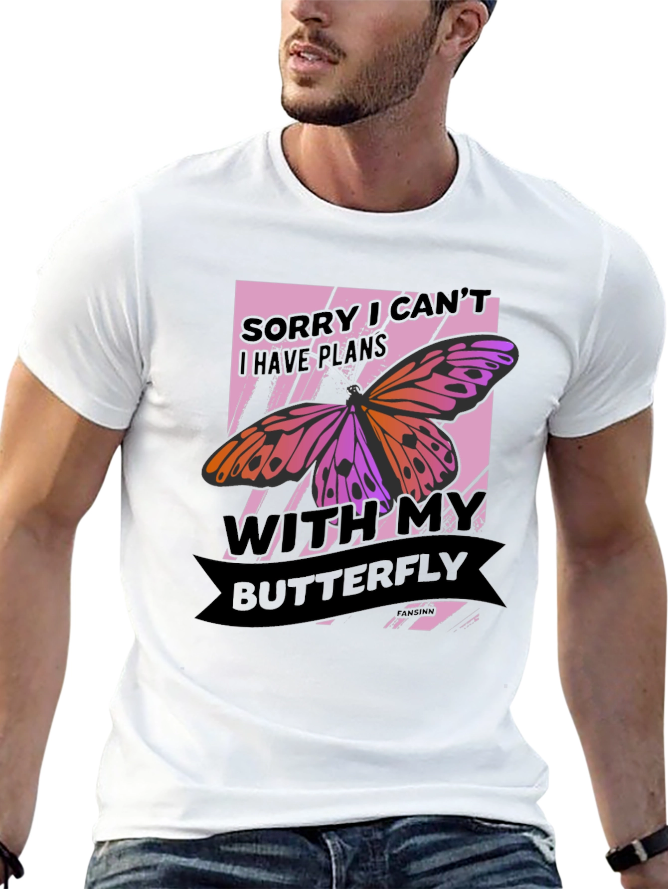 Black Butterfly Graphic Tee - Sorry I Can't view 13
