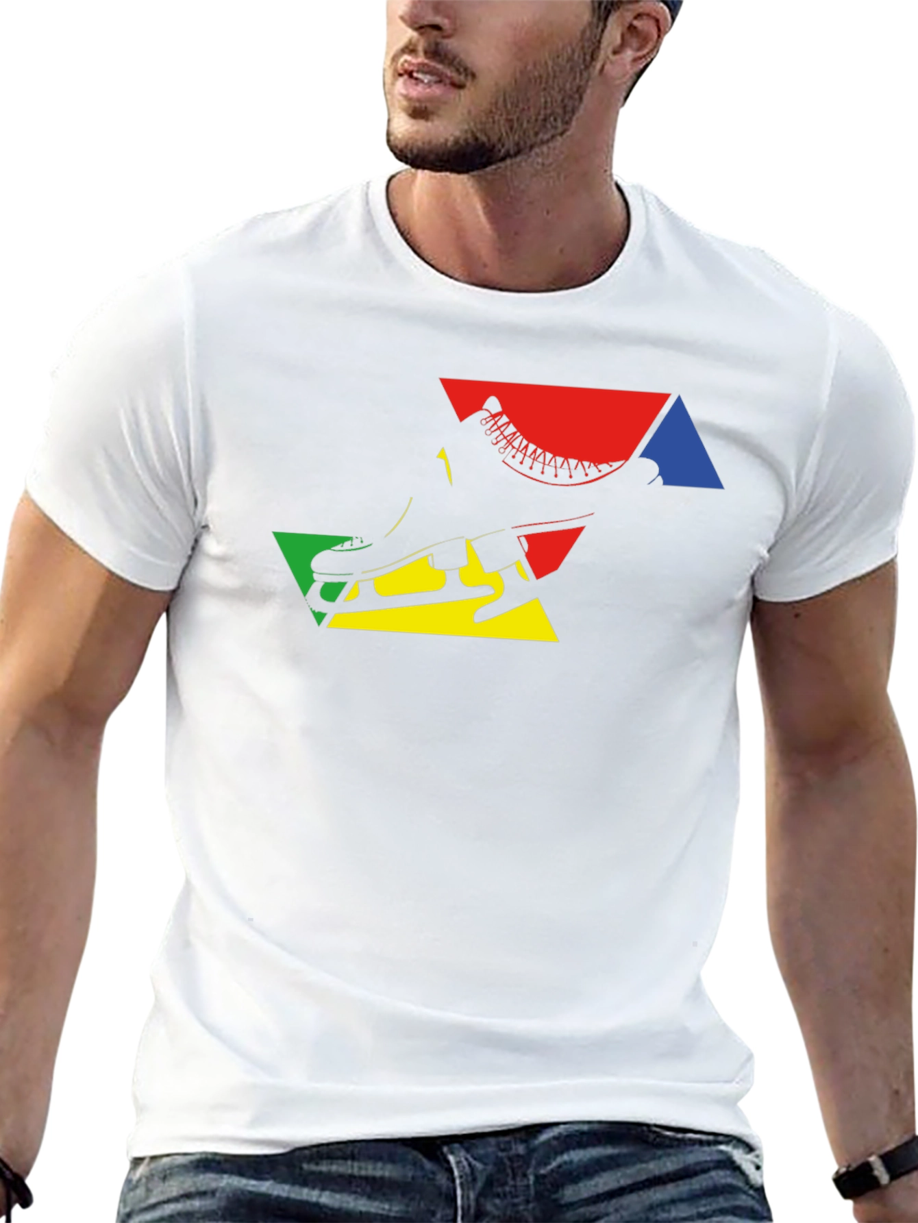 Abstract Ice Skate Graphic T-Shirt - 13