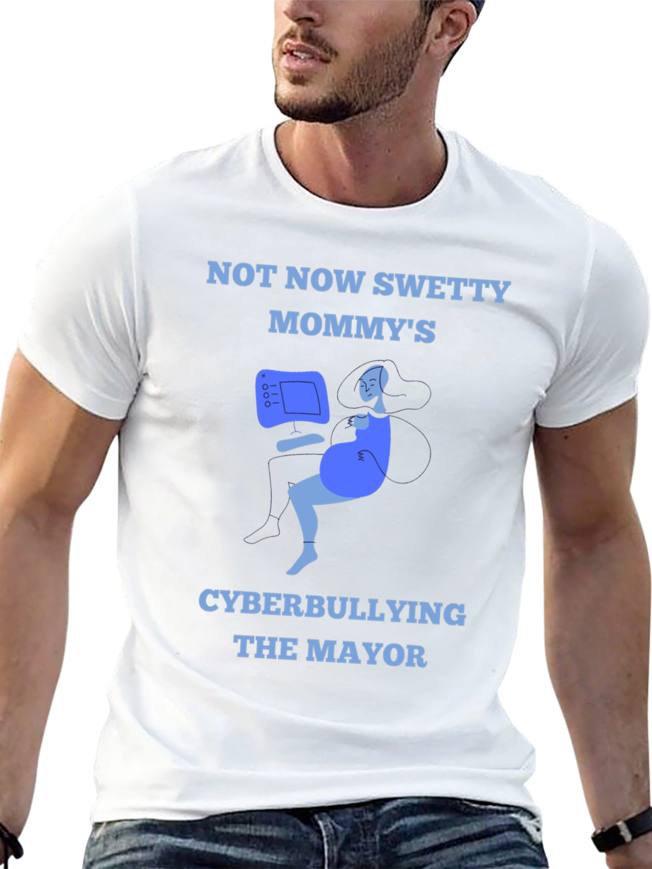 Black Cyberbullying Mommy T-Shirt - Funny Graphic Tee view 13
