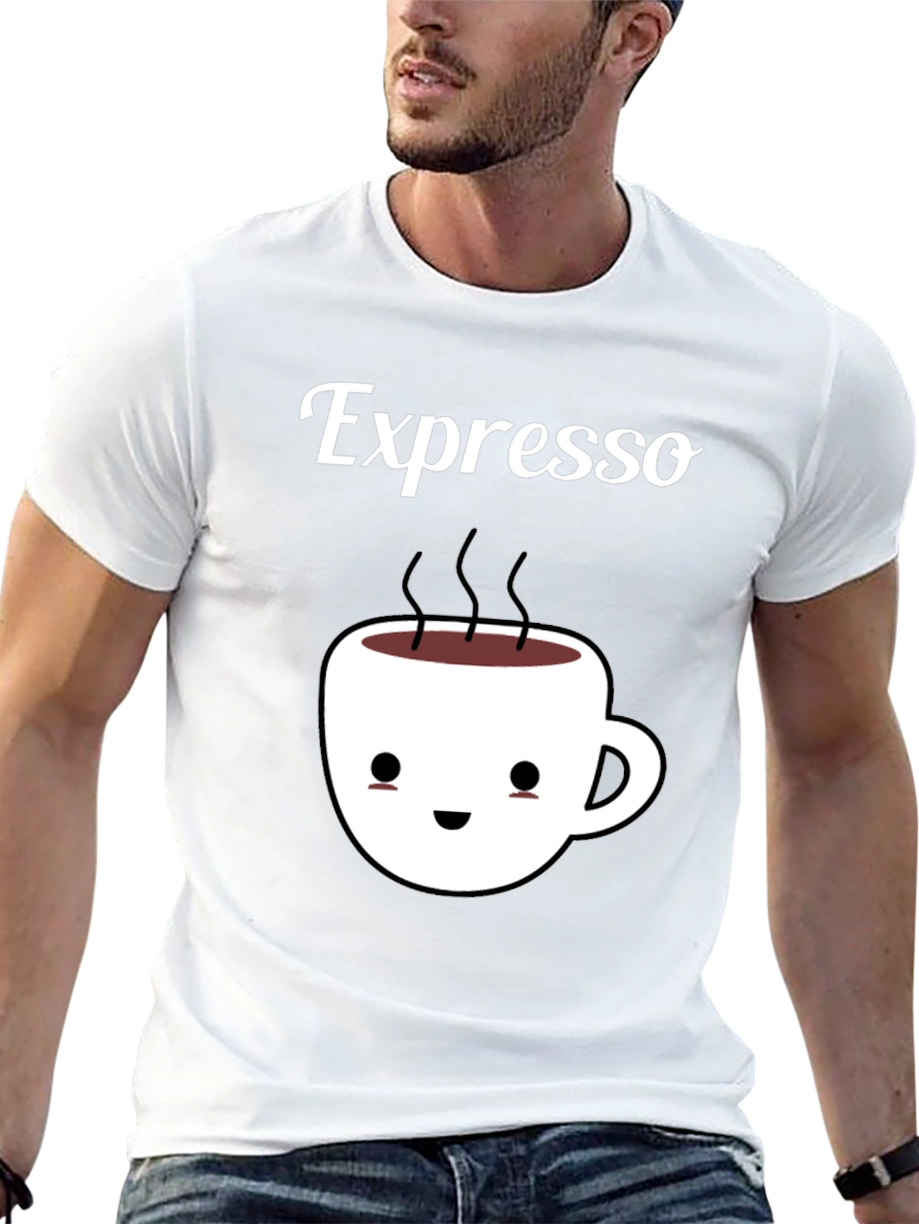 Black Espresso Kawaii Cup Black T-Shirt view 13