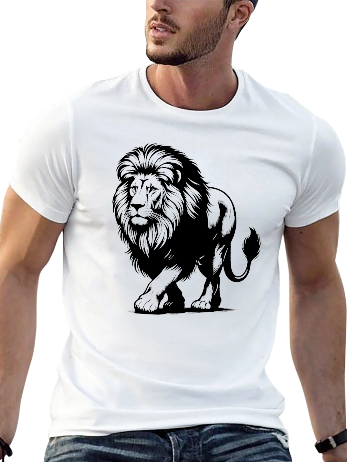 Black Lion Graphic Tee - Men's Black T-Shirt view 13
