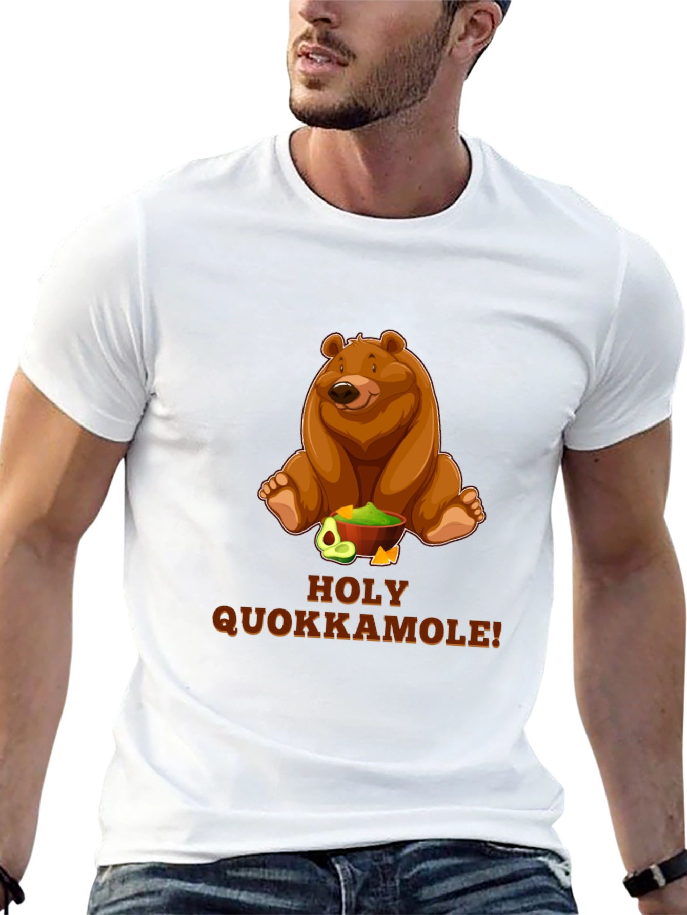 Black Holy Quokkamole T-Shirt - Funny Bear & Guacamole Tee view 13
