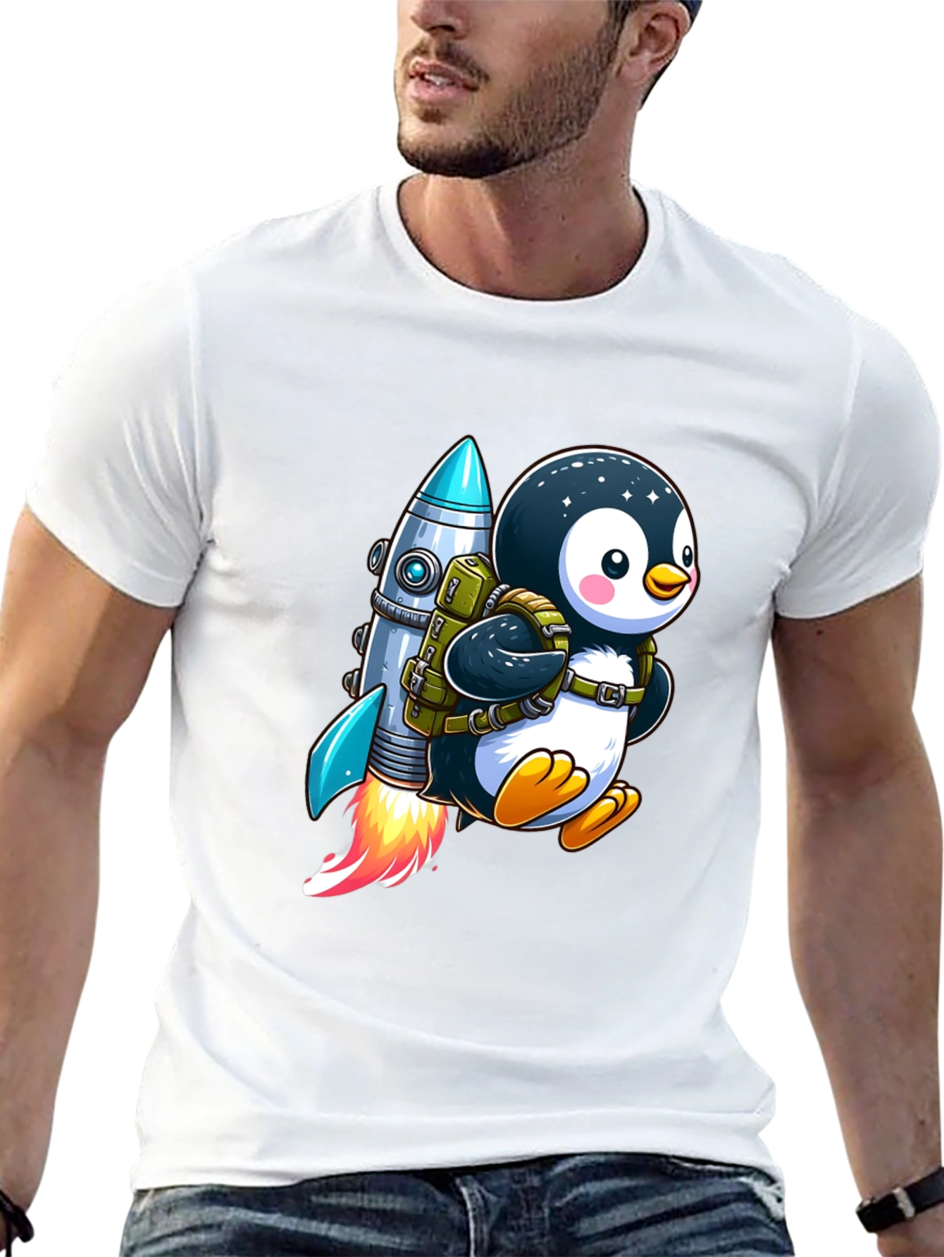 Black Penguin Astronaut T-Shirt view 13