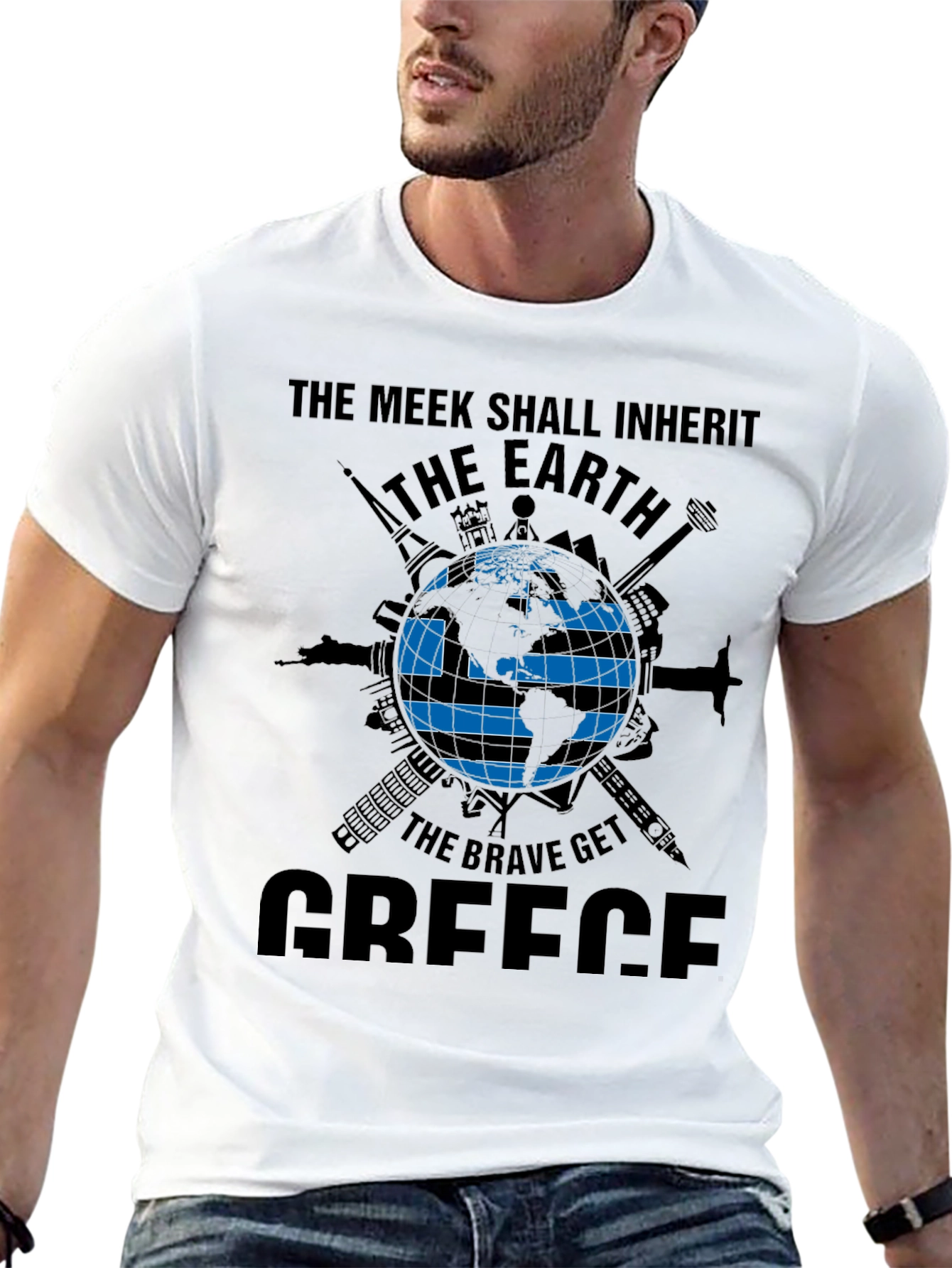 Black Greece Earth T-Shirt view 13