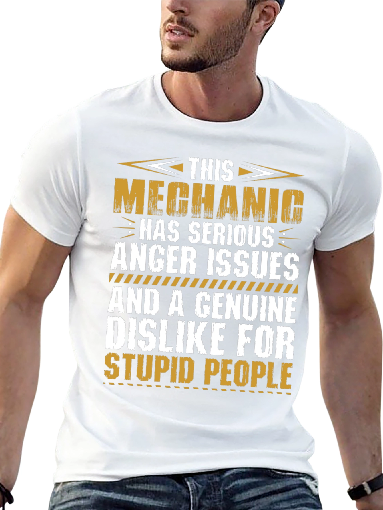 Black Mechanic Anger Issues Graphic Tee view 13
