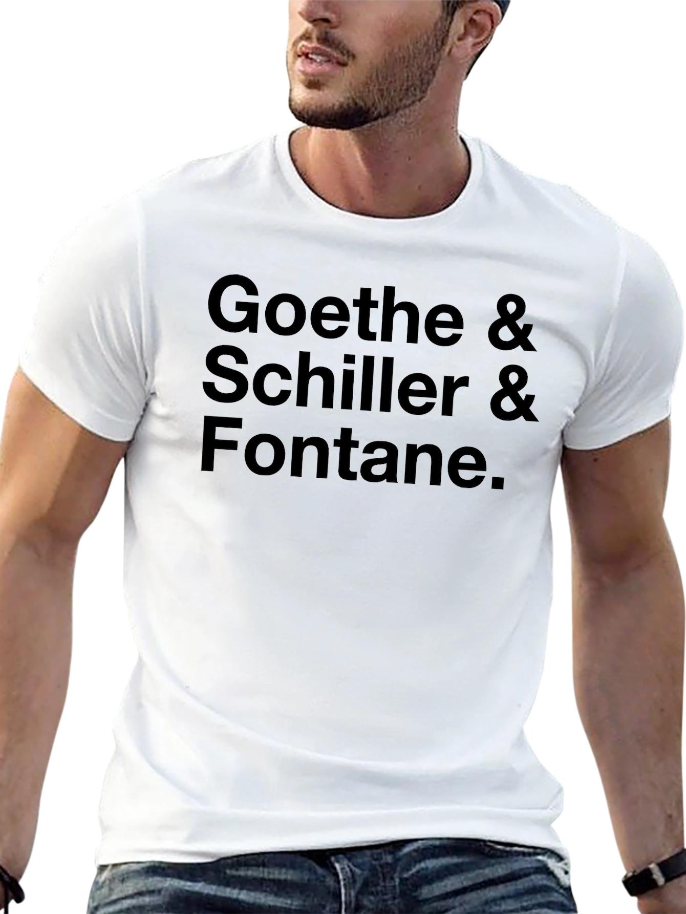 Black Goethe, Schiller, Fontane Black T-Shirt view 13
