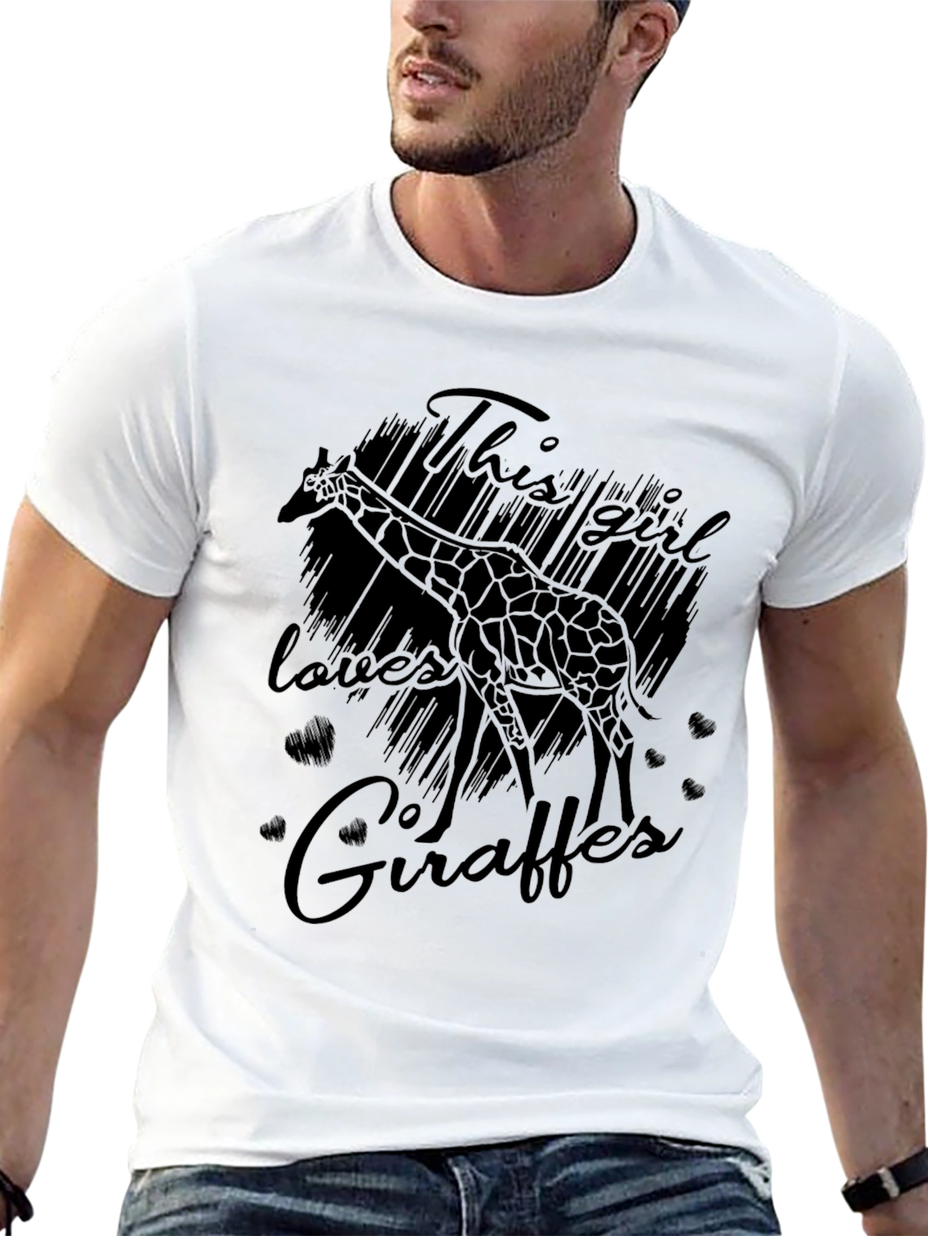 Black Giraffe Lover T-Shirt - Black Graphic Tee for Women view 13