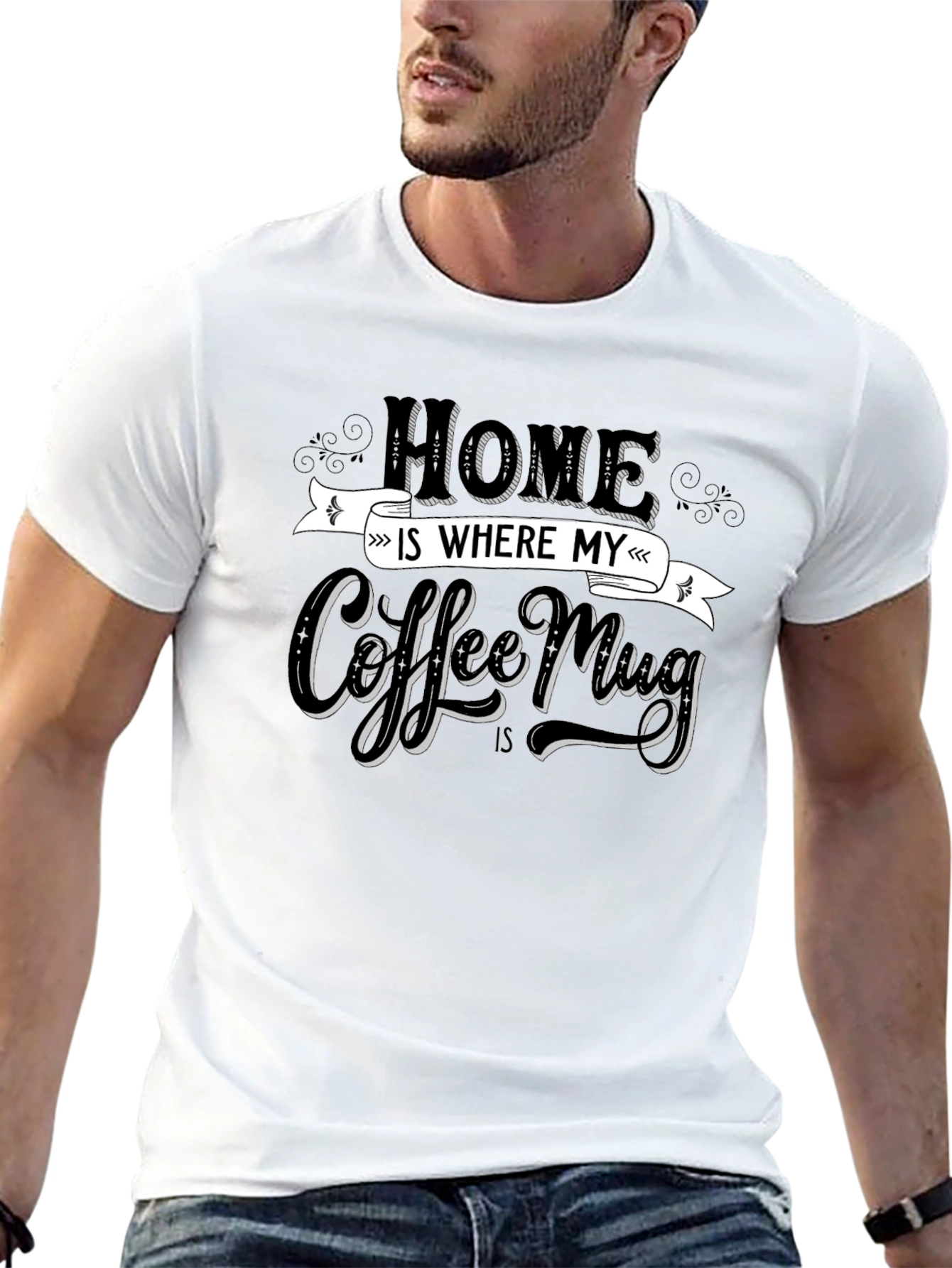 Black Home is Where My Coffee Mug Is T-Shirt view 13
