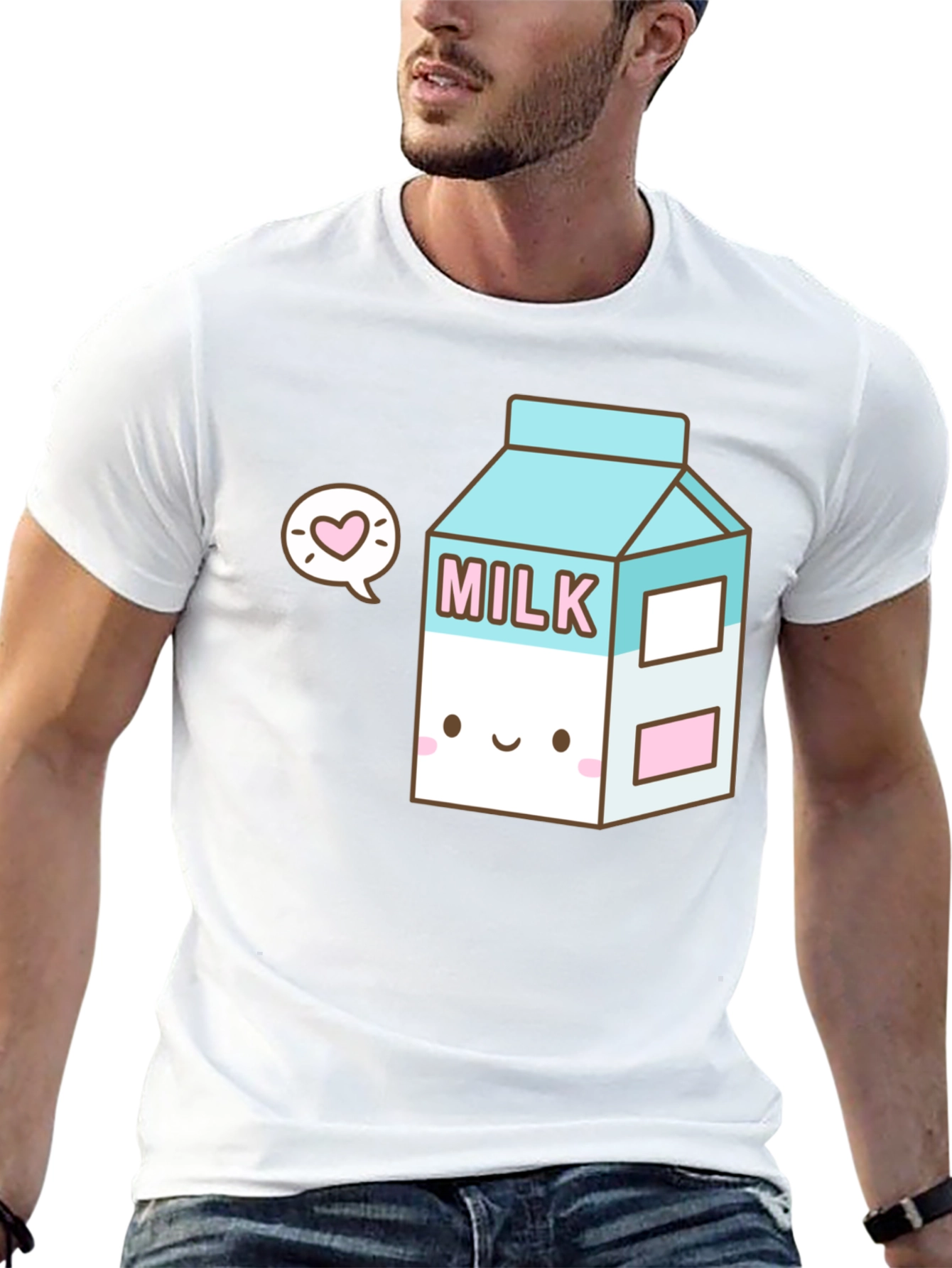 Black Kawaii Milk Carton T-Shirt - Cute & Unique Design view 13
