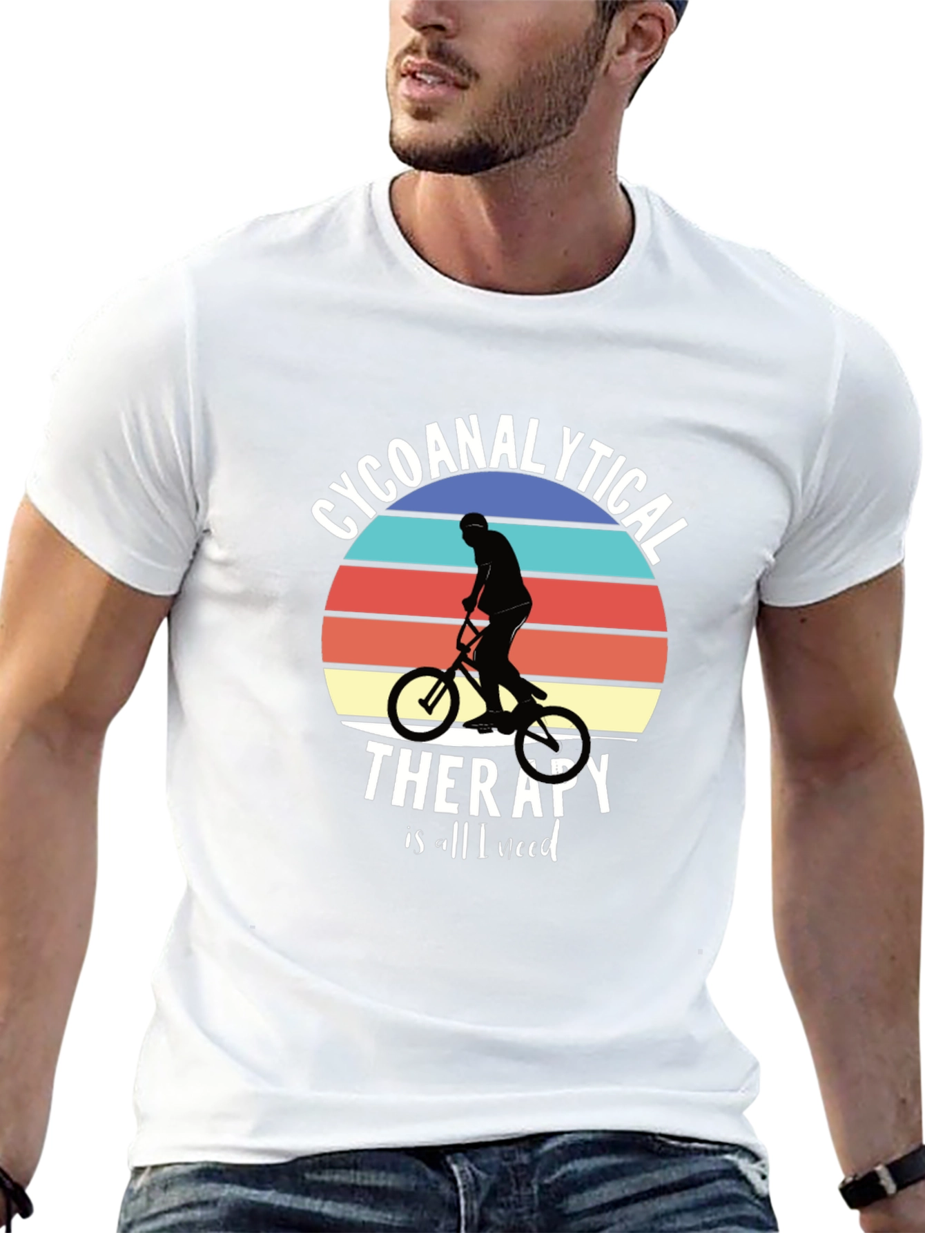 Black Psychoanalytical Therapy Biking T-Shirt view 13