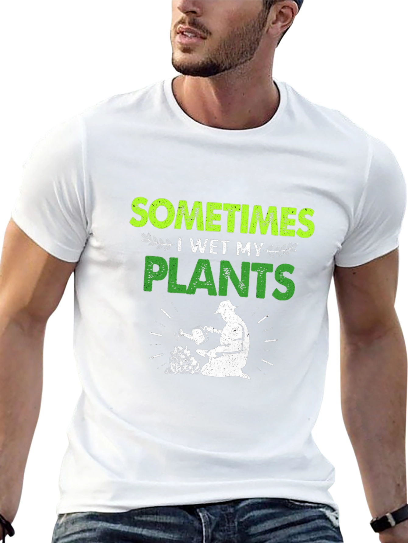 Black Funny Gardener T-Shirt - I Wet My Plants Tee view 13