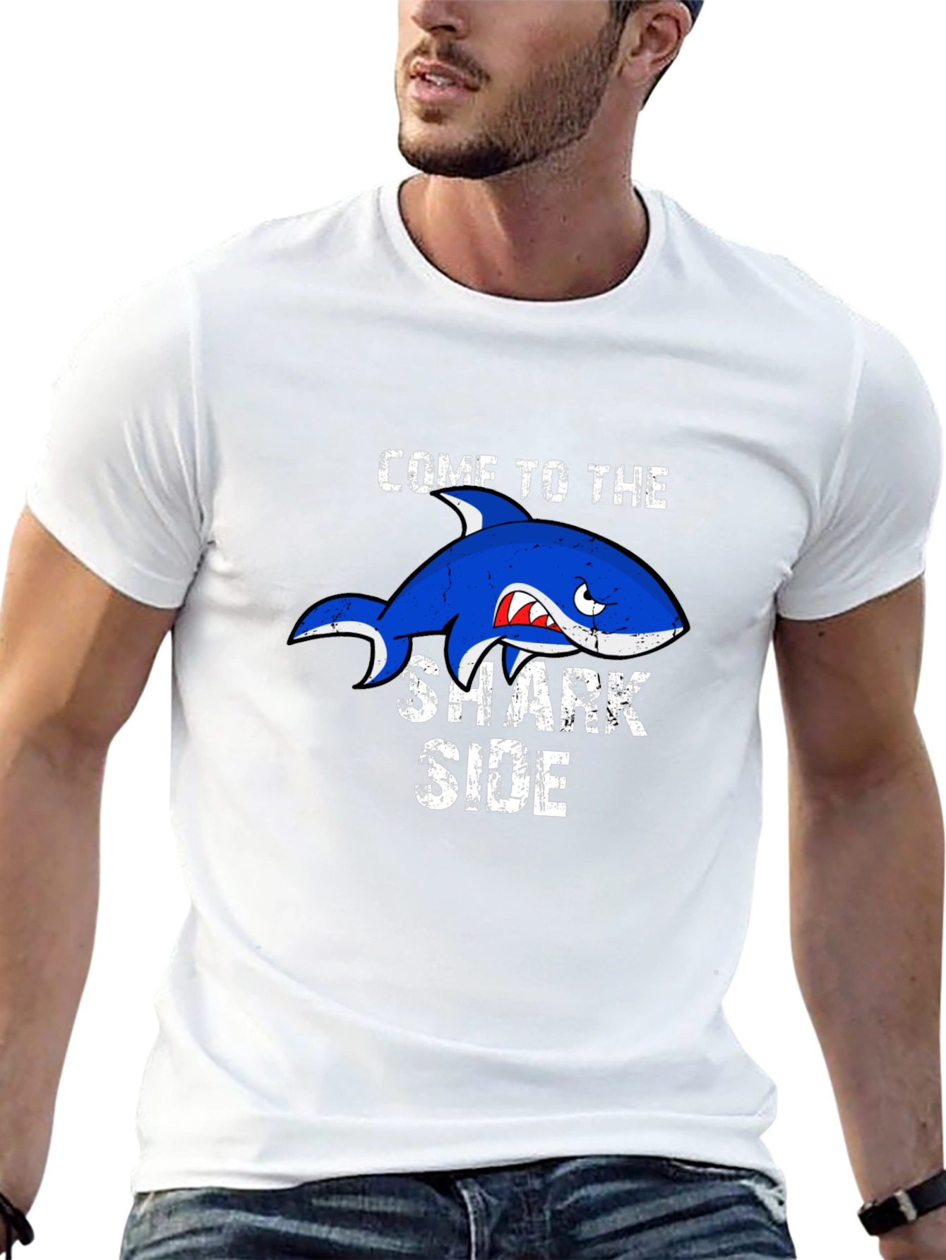 Black Come to the Shark Side Graphic T-Shirt view 13