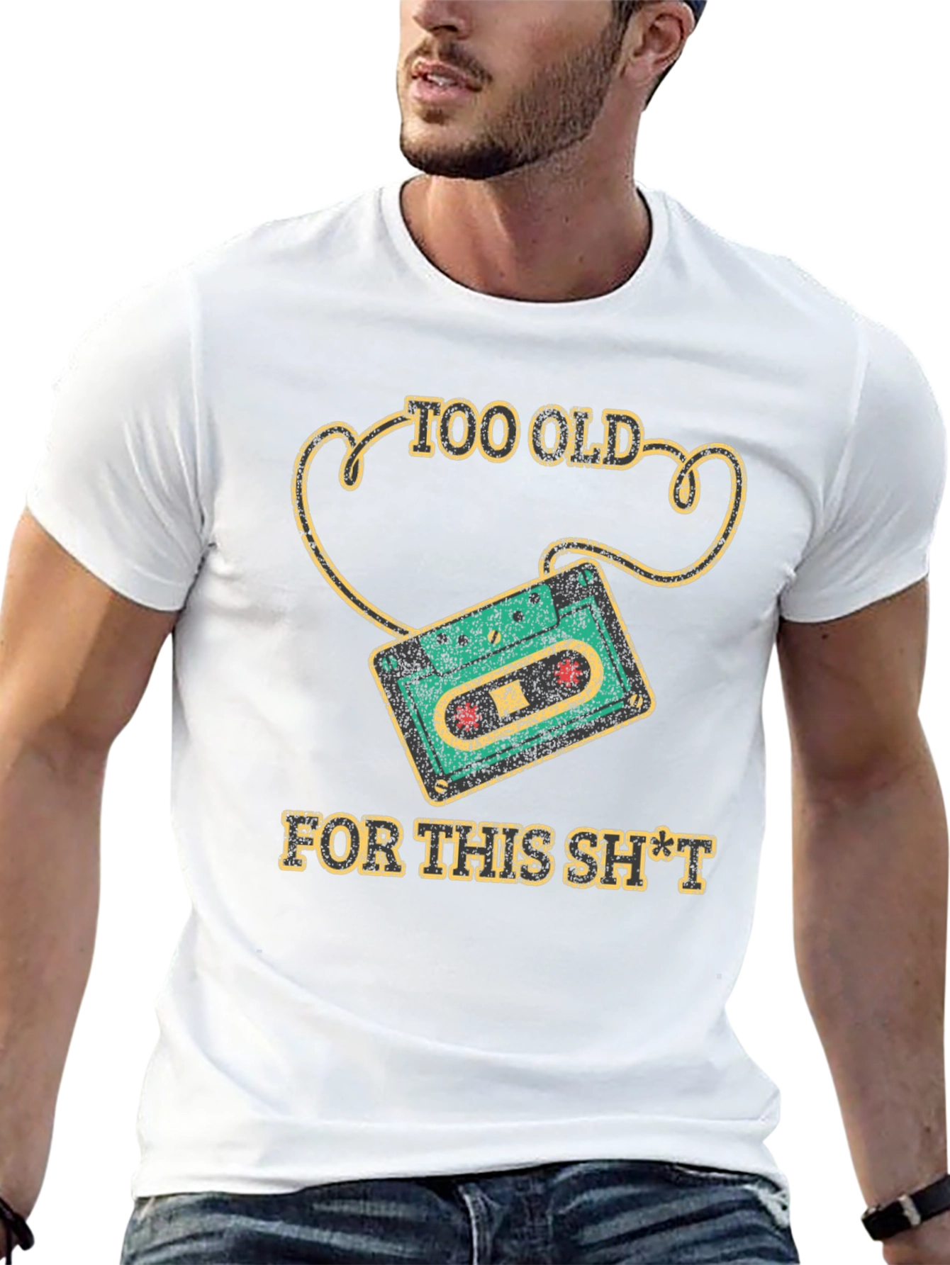Too Old Cassette Tape Graphic Tee - 13