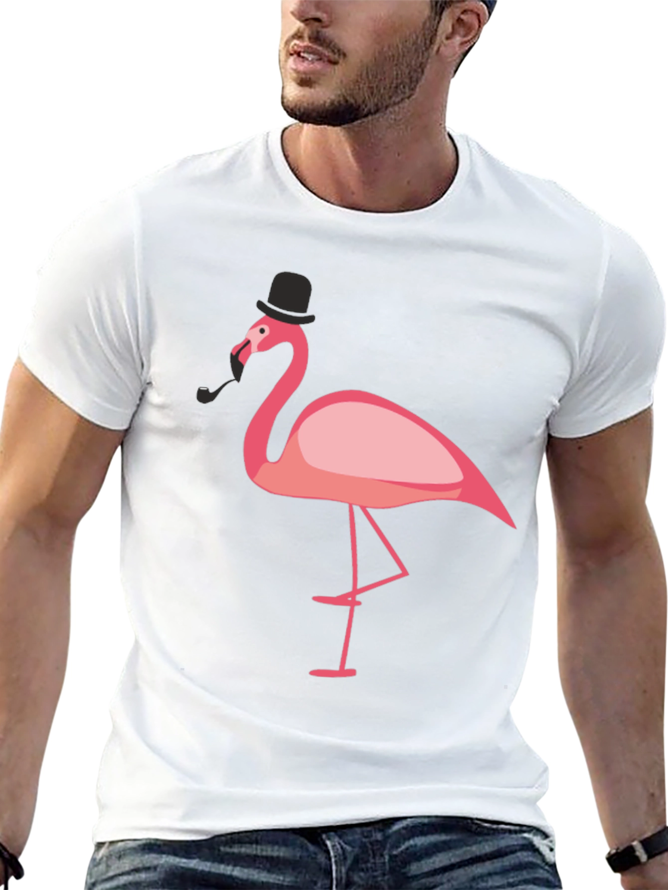 Black Stylish Flamingo Graphic Tee view 13