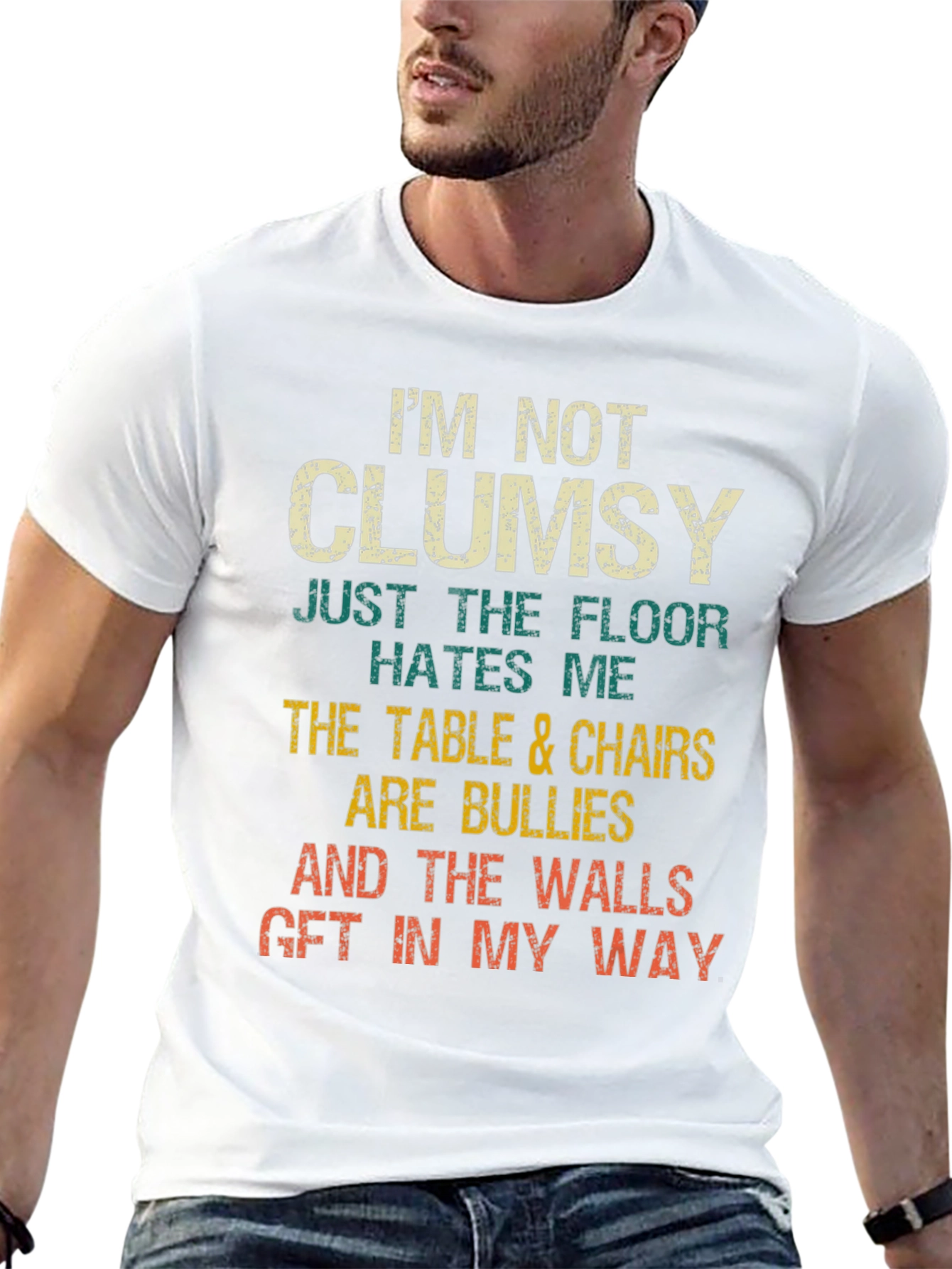 Black Funny "I'm Not Clumsy" Graphic T-Shirt view 13