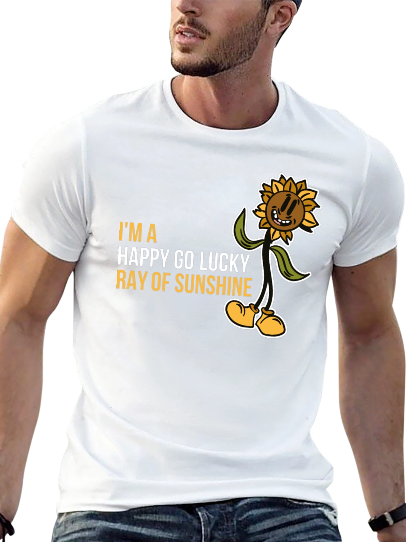 Black Happy Go Lucky Ray of Sunshine Graphic Tee view 13