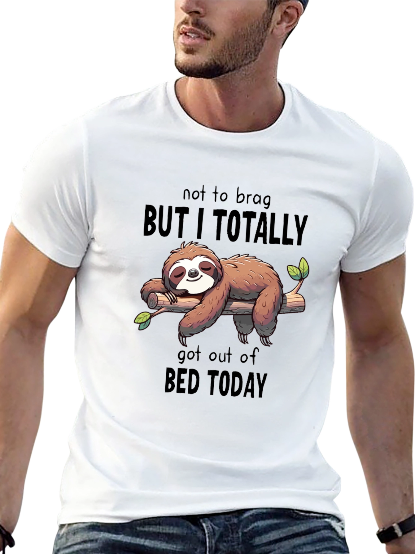 Black Sloth Got Out of Bed T-Shirt - Relaxed Fit view 13