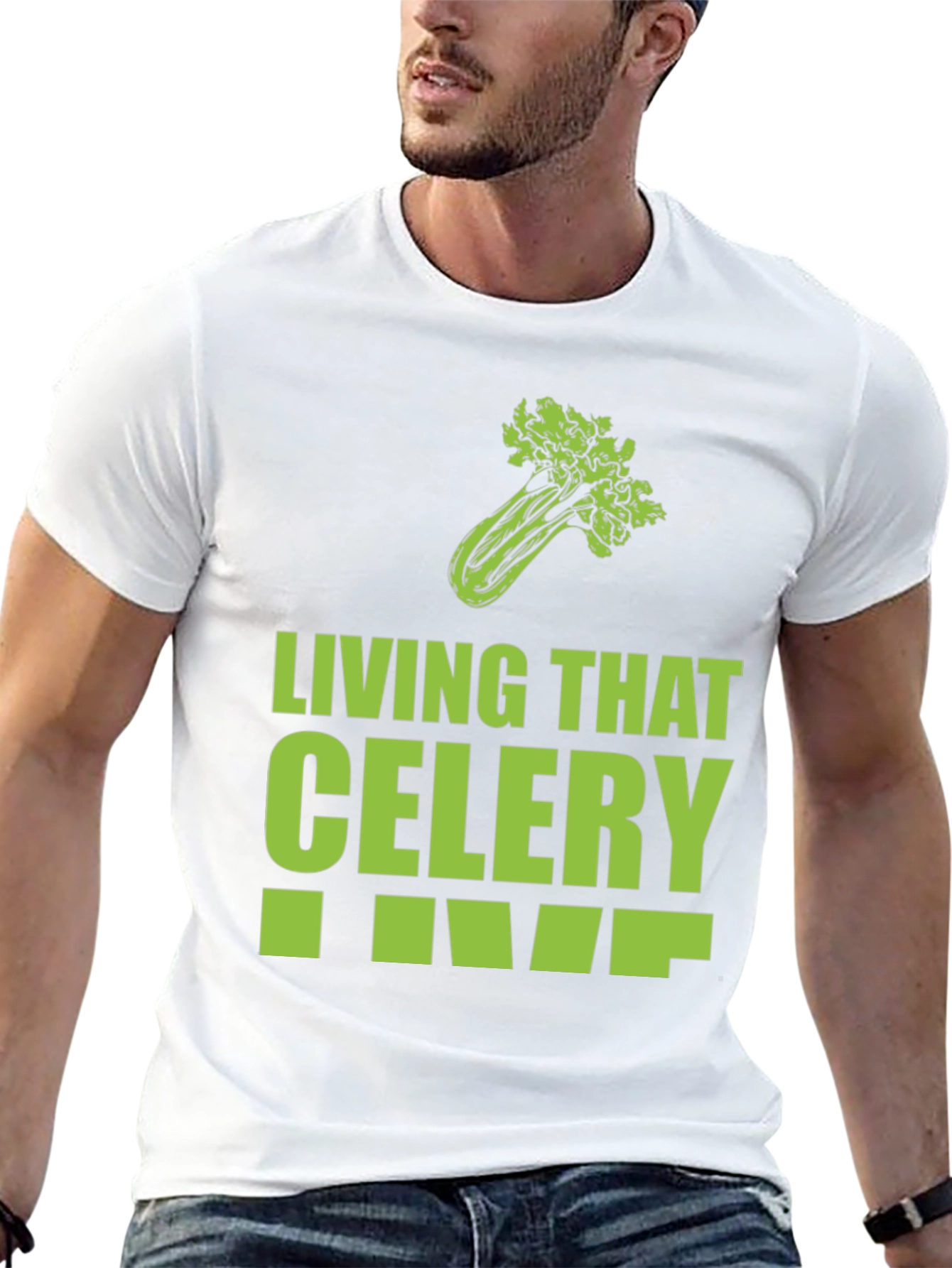 Black Living That Celery Life Graphic T-Shirt view 13